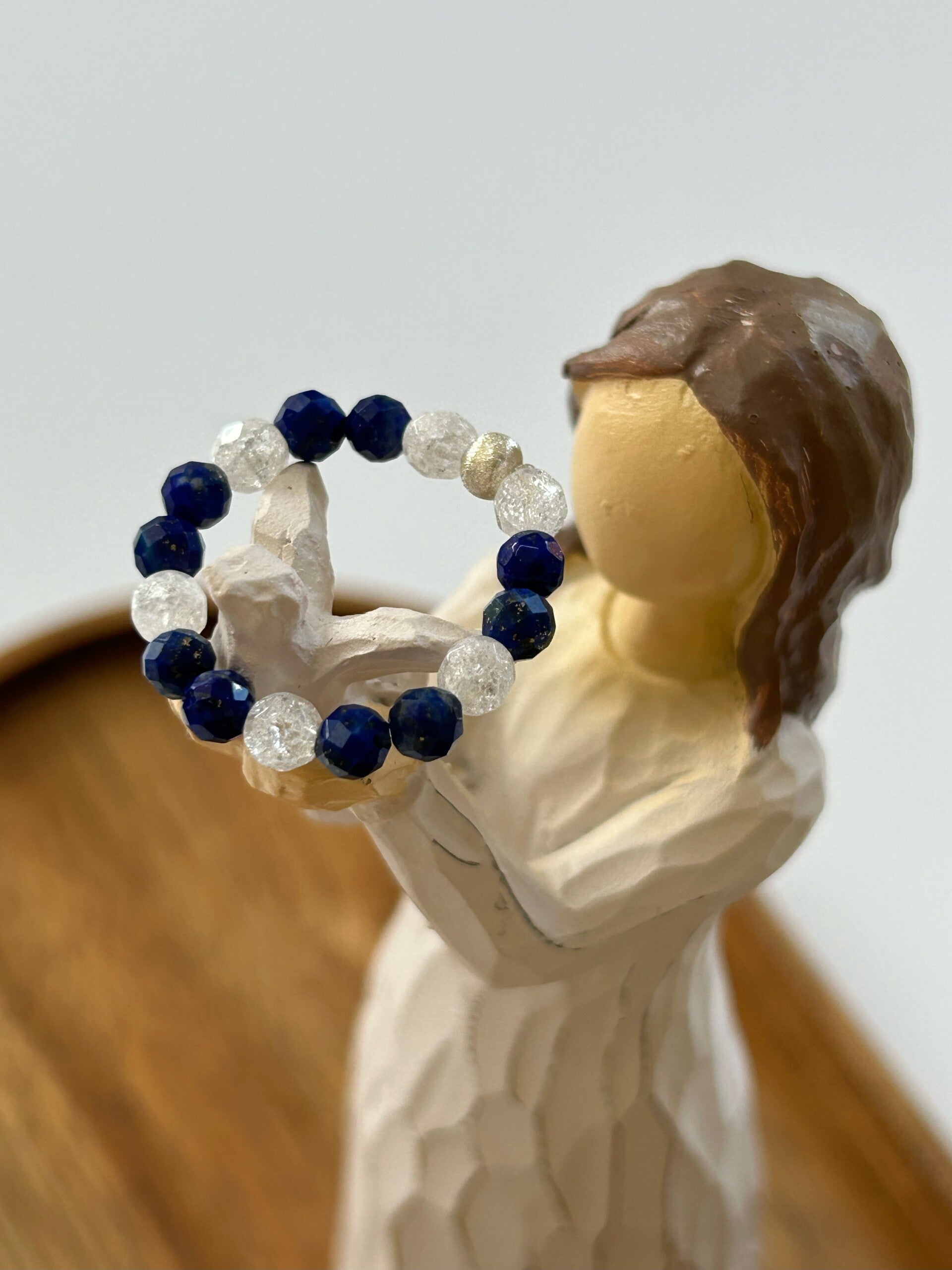 Fingerring - Lapislazuli / Bergkristall Iris (R025)