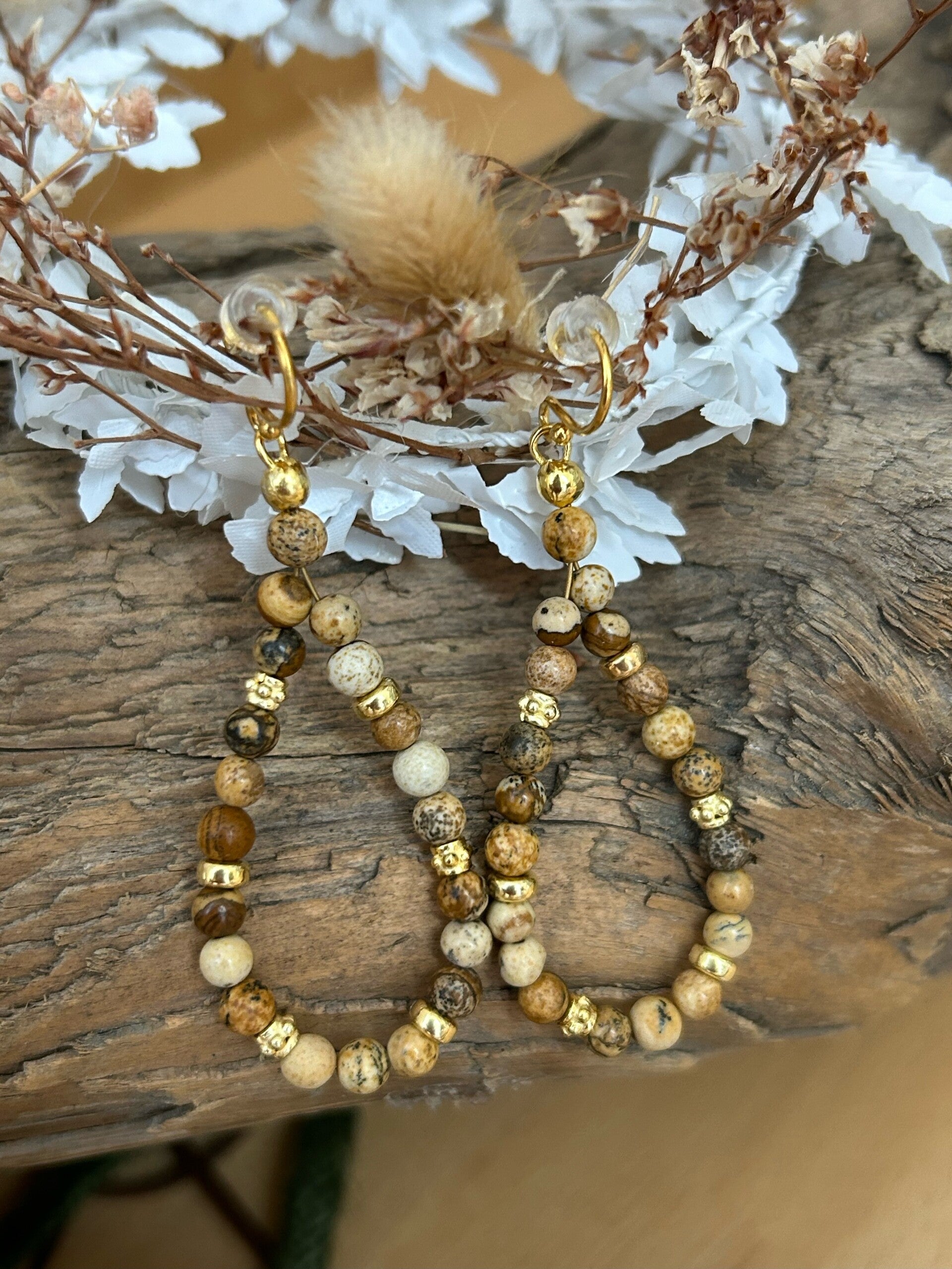 Ohrringe - Landschaftsjaspis (O422)