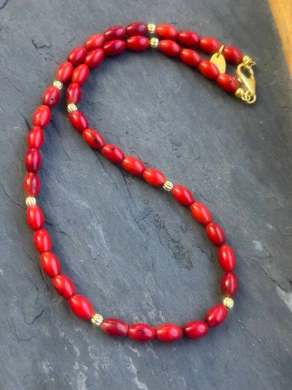 Halskette - Koralle (H578) - Einzelstück!