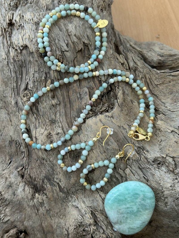 Heilstein-Schmuck - Set - Amazonit (S342)