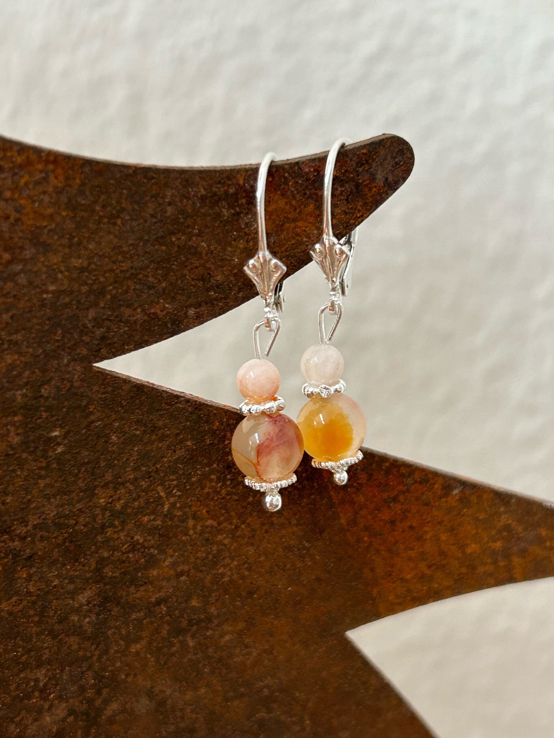 Ohrringe - Kirschblüten-Achat (O414)