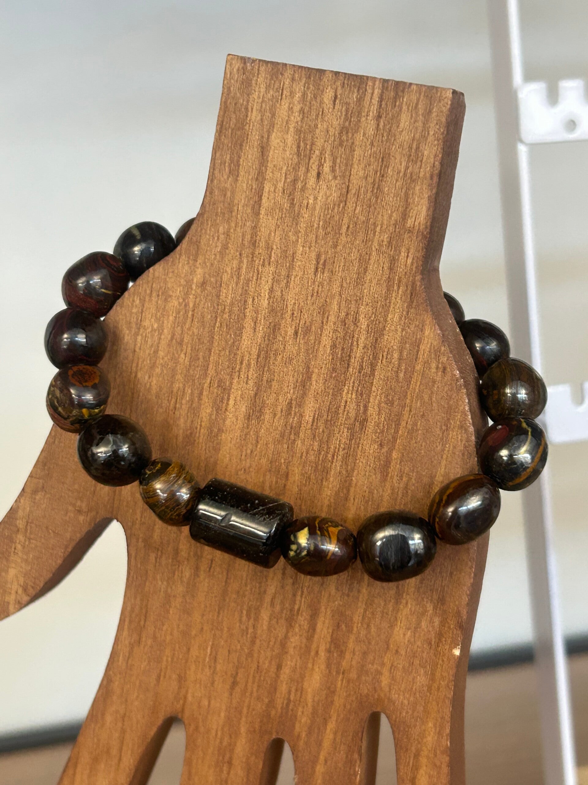 (Männer-) Armband - Obsidian & Tigereisen (A800)