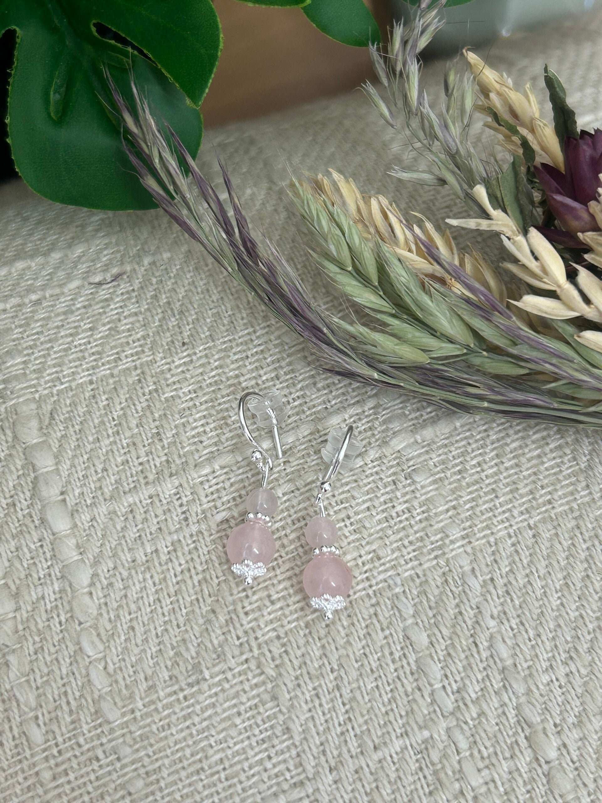 Ohrringe - Rosenquarz (O540)