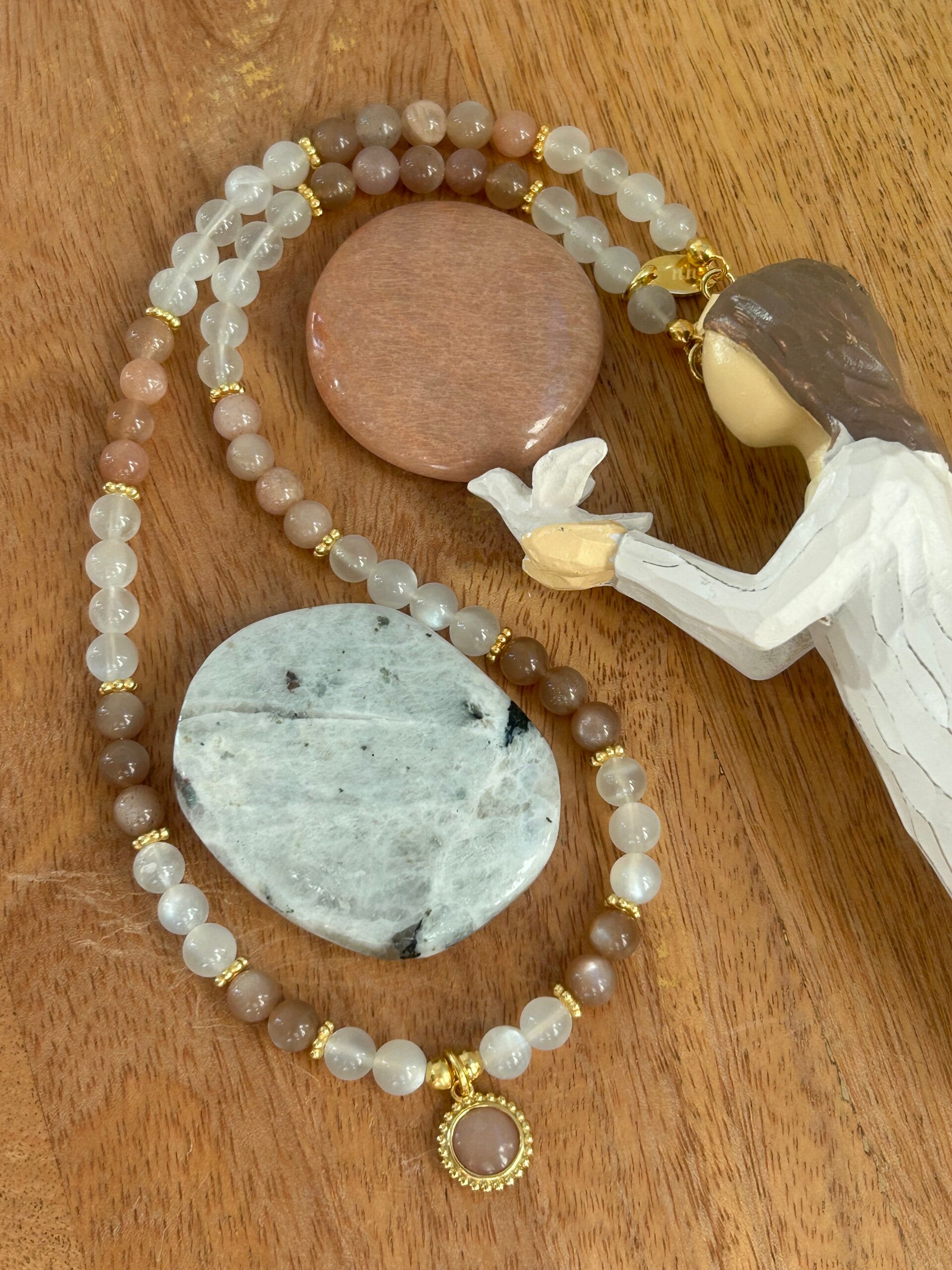 Halskette - die Kraft des Mondsteins (H440)