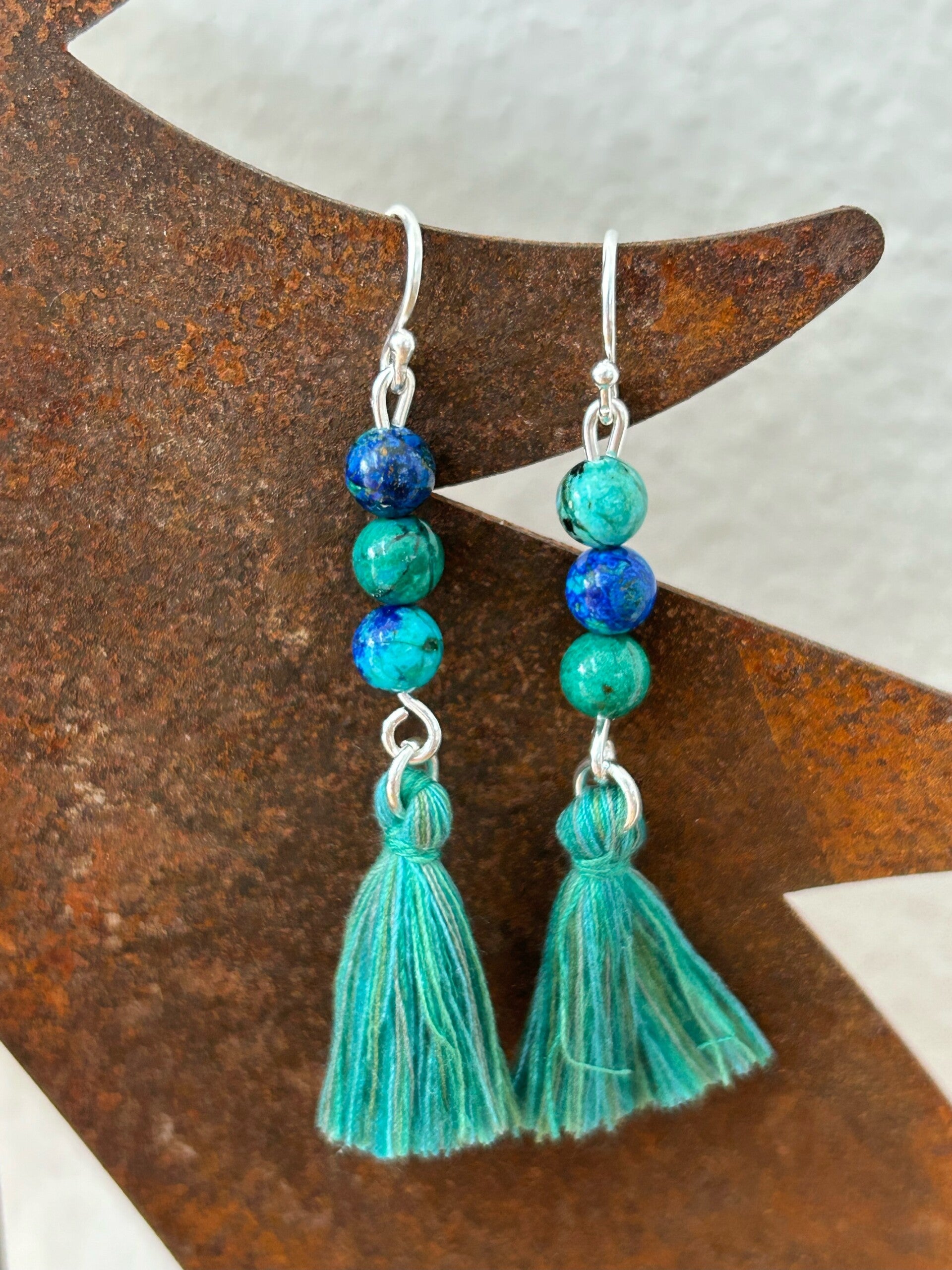 Ohrringe - Azurit-Malachit (O407)