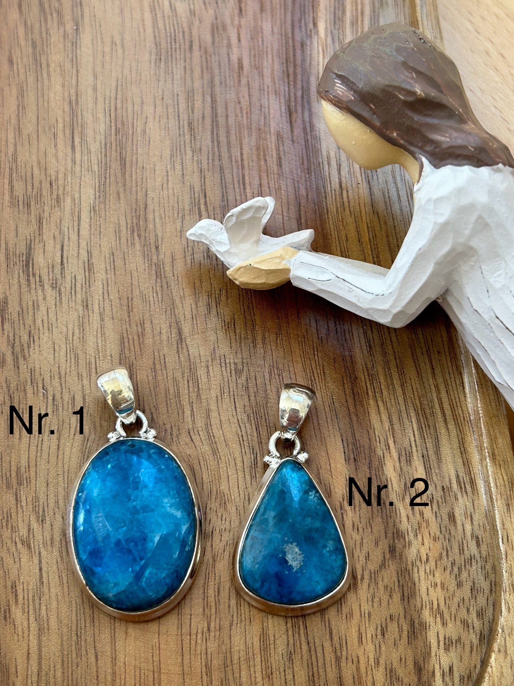 Anhänger - Apatit blau Madagaskar AA-Qualität (H372)