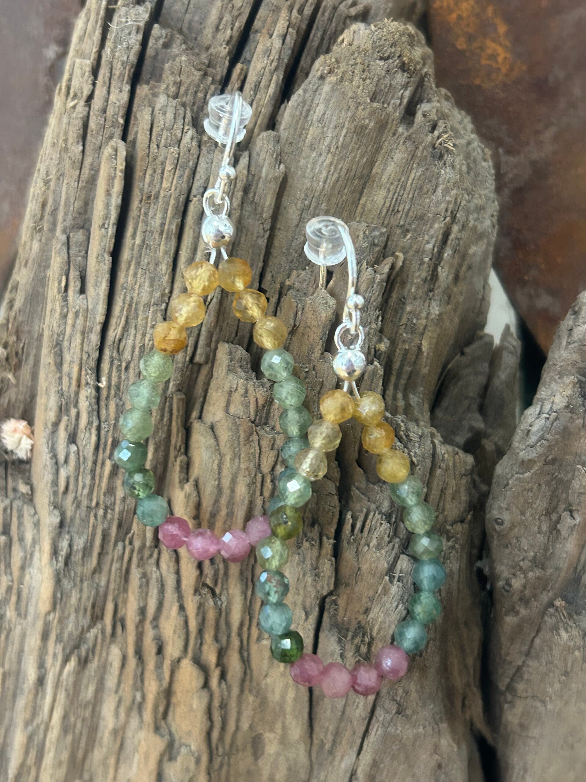 Ohrringe - Turmalin bunt (O493)