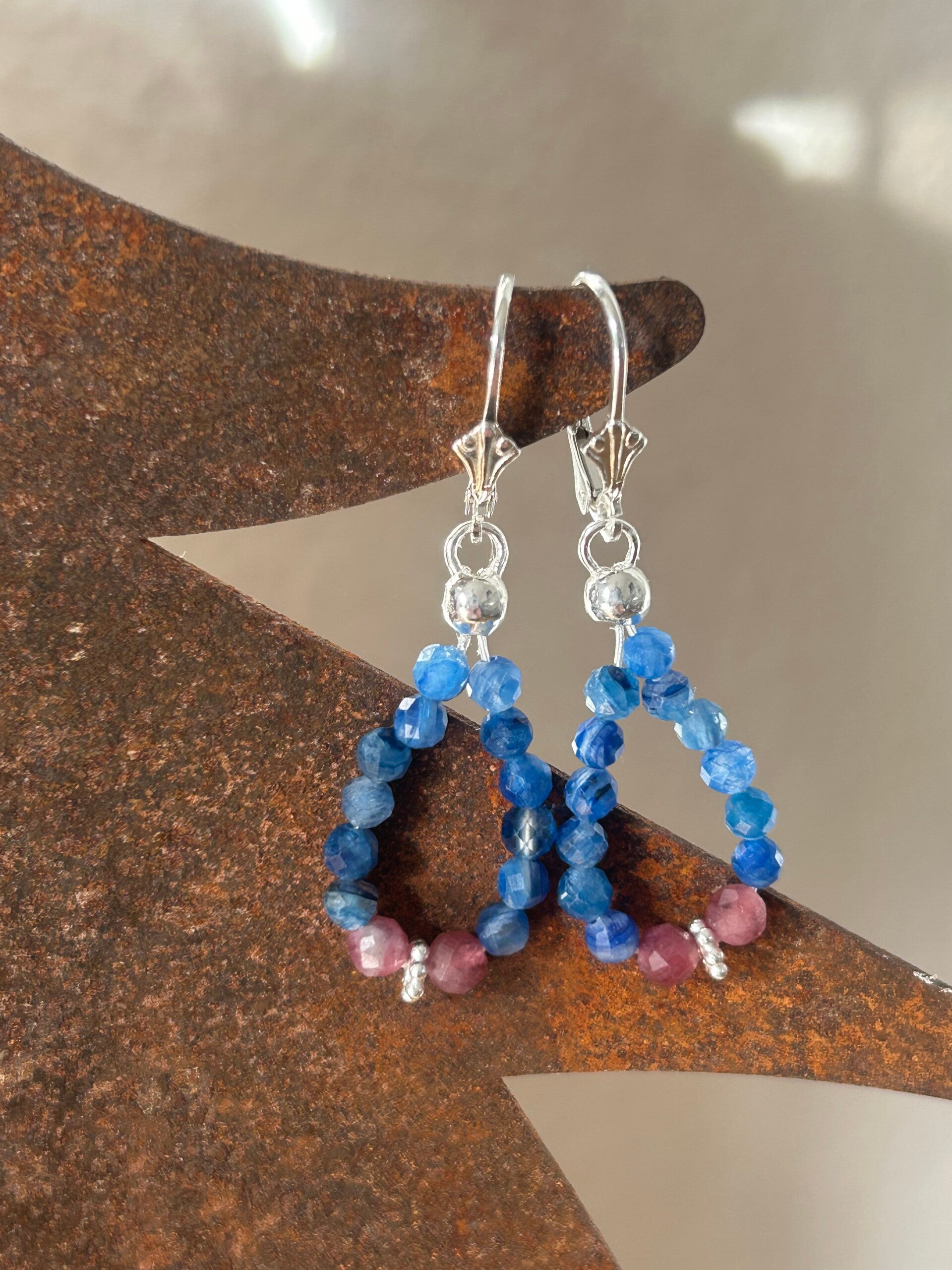 Ohrringe - Kyanit & Rubellit (O505)