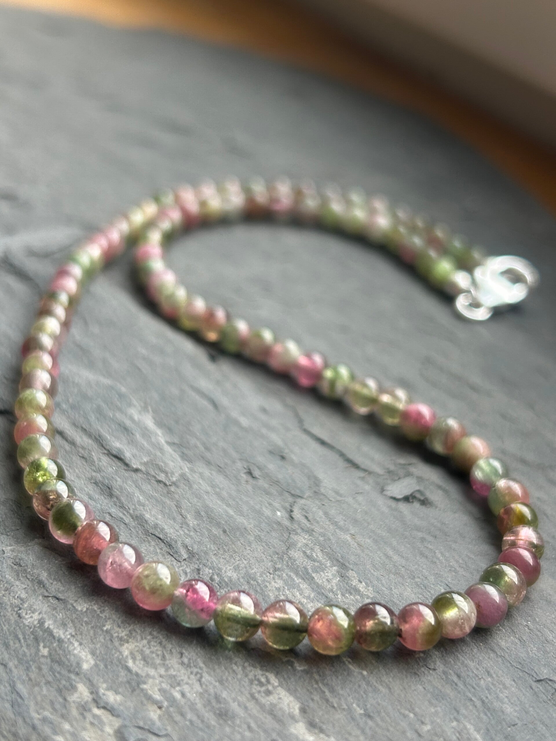 Halskette - Turmalin Wassermelone AA-Qualität (H545)