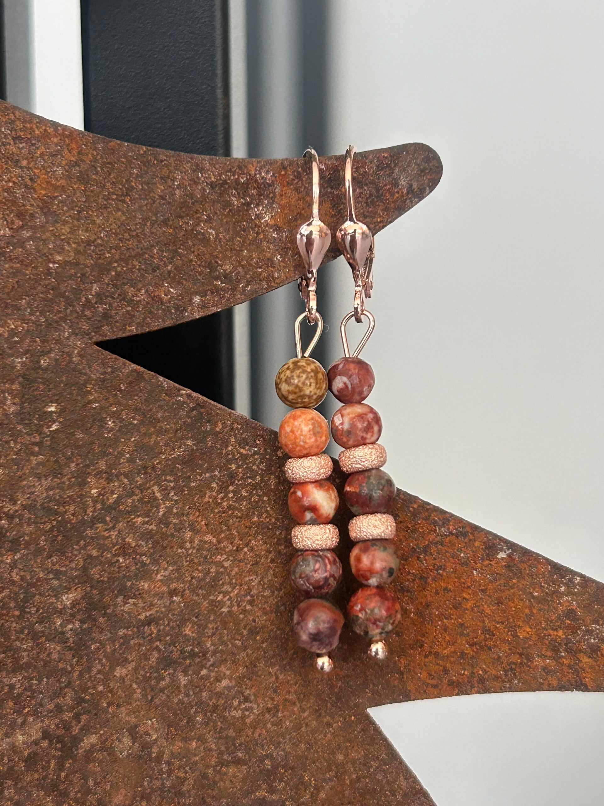 Ohrringe - Leopardenfell-Rhyolith (O547)