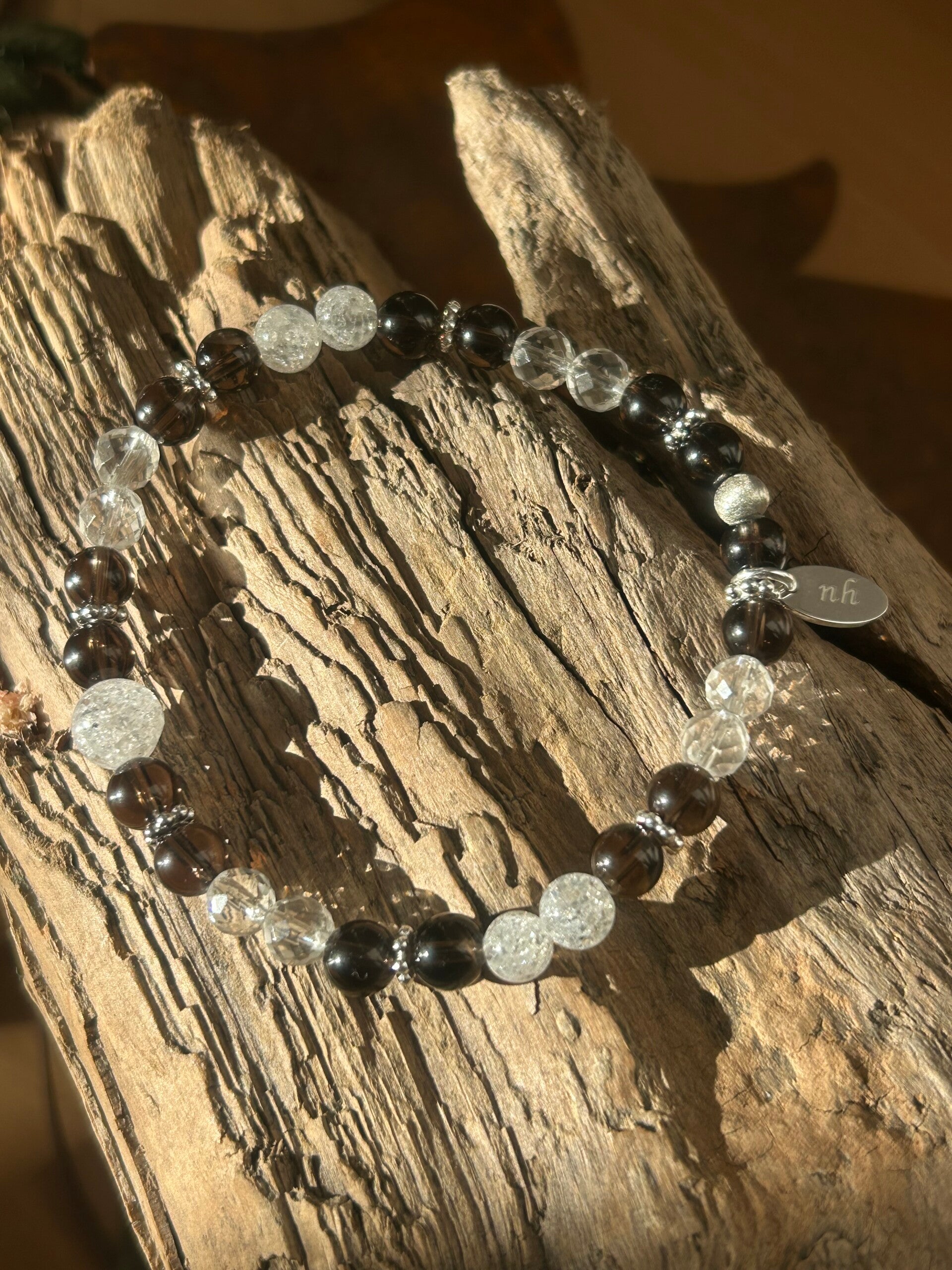 Armband - Bergkristall & Rauchquarz (A590)