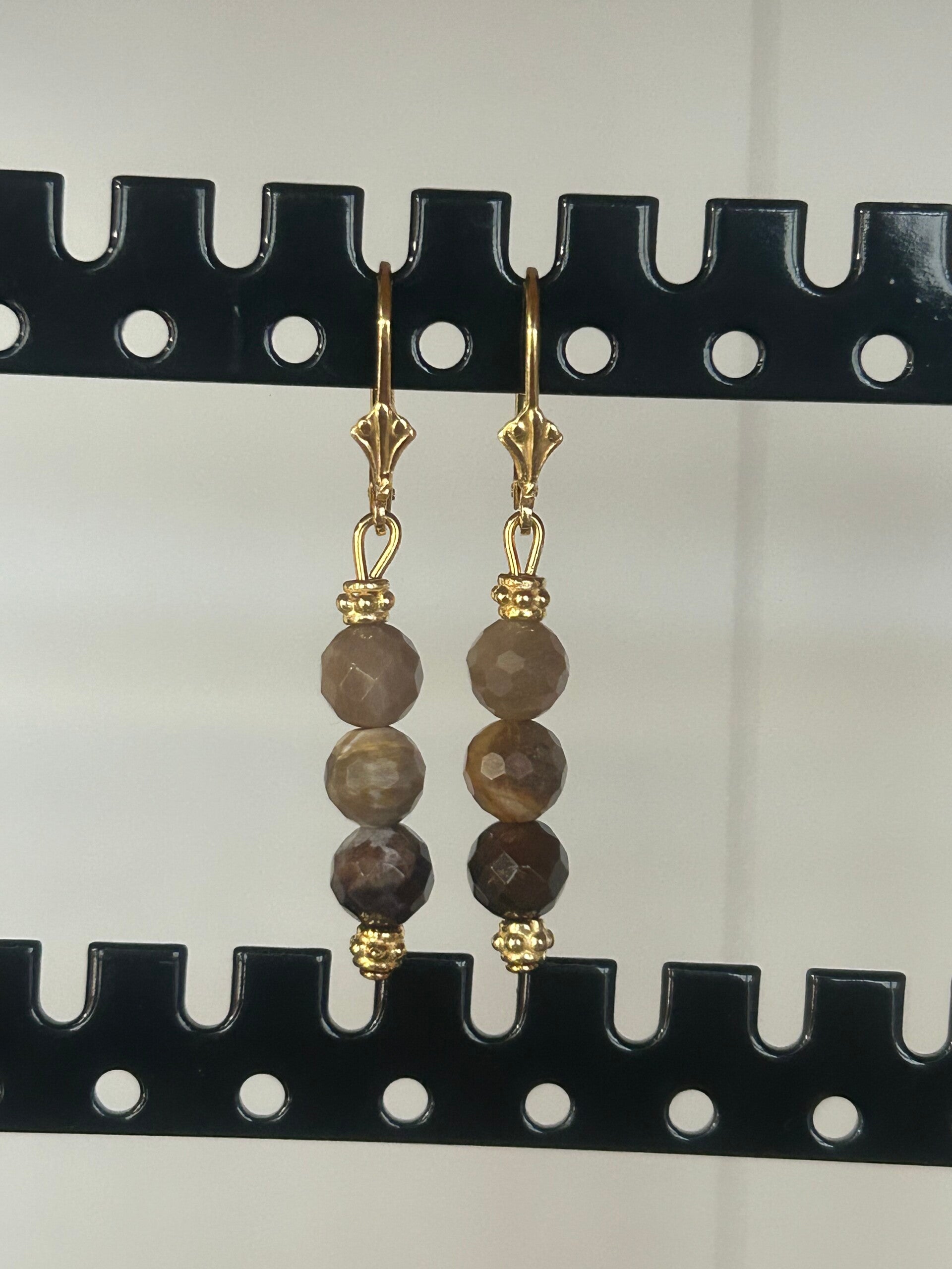 Ohrringe - Versteinertes Holz (O546)