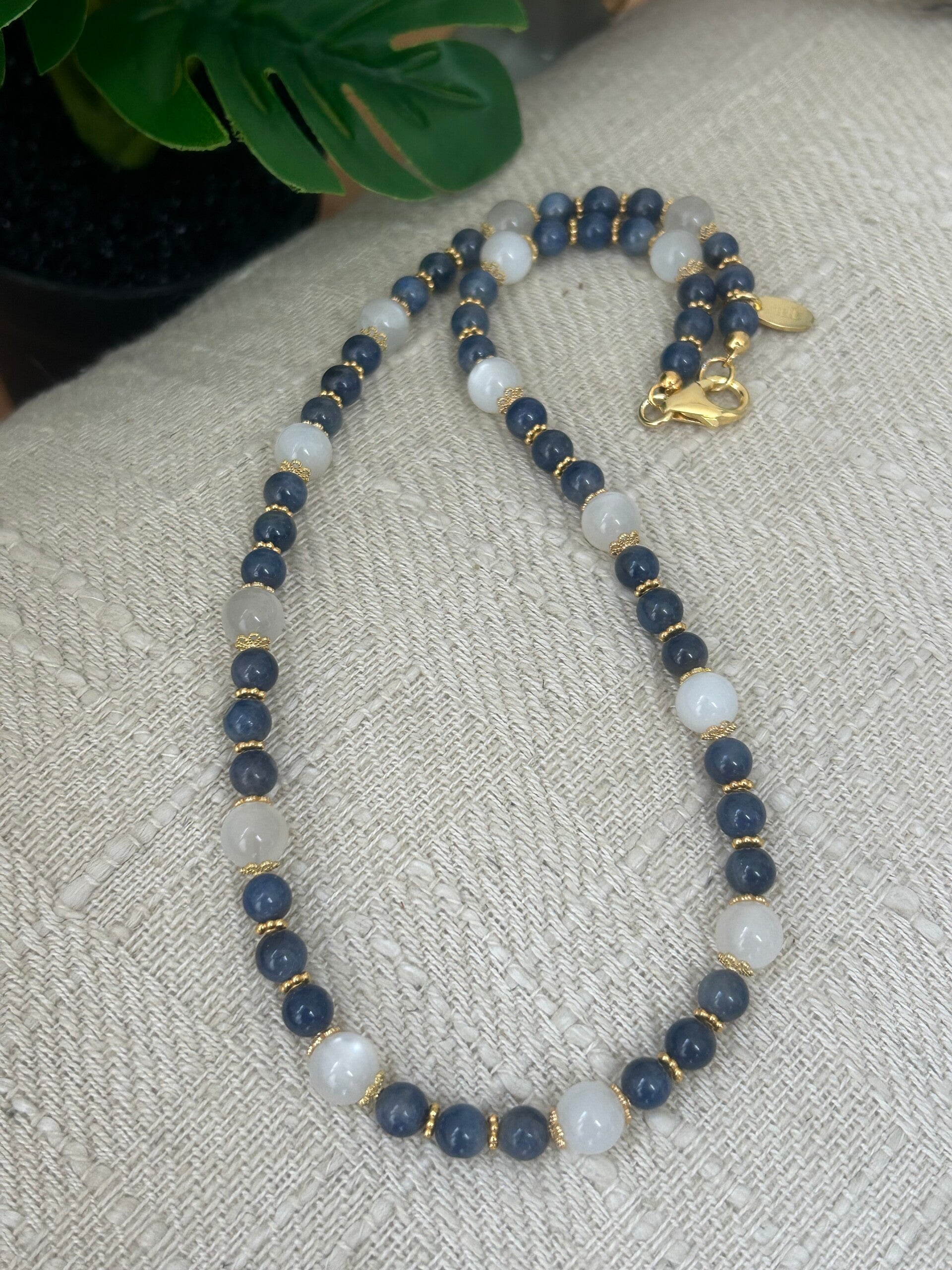 Halskette - Saphir & Mondstein (H513)