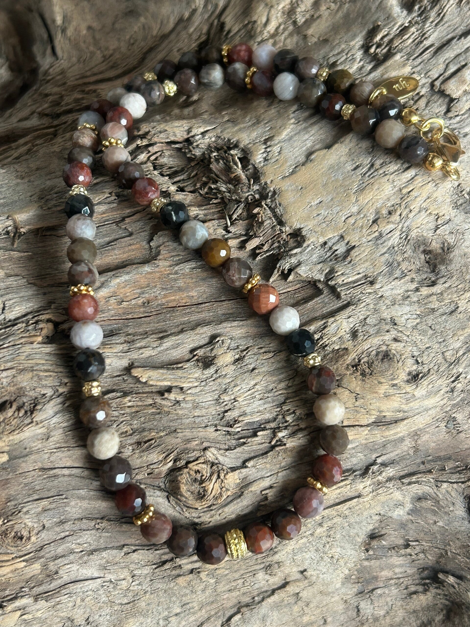 Halskette - Versteinertes Holz (H539)