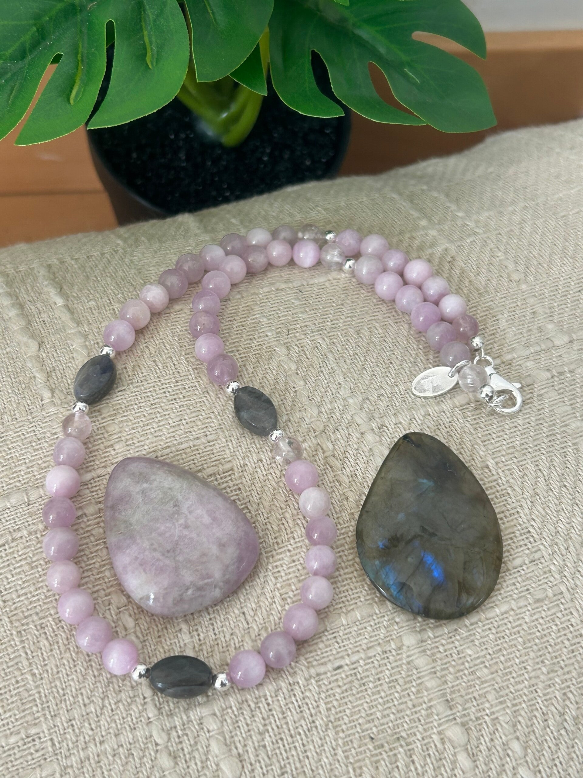 Halskette - Kunzit & Labradorit (H483)