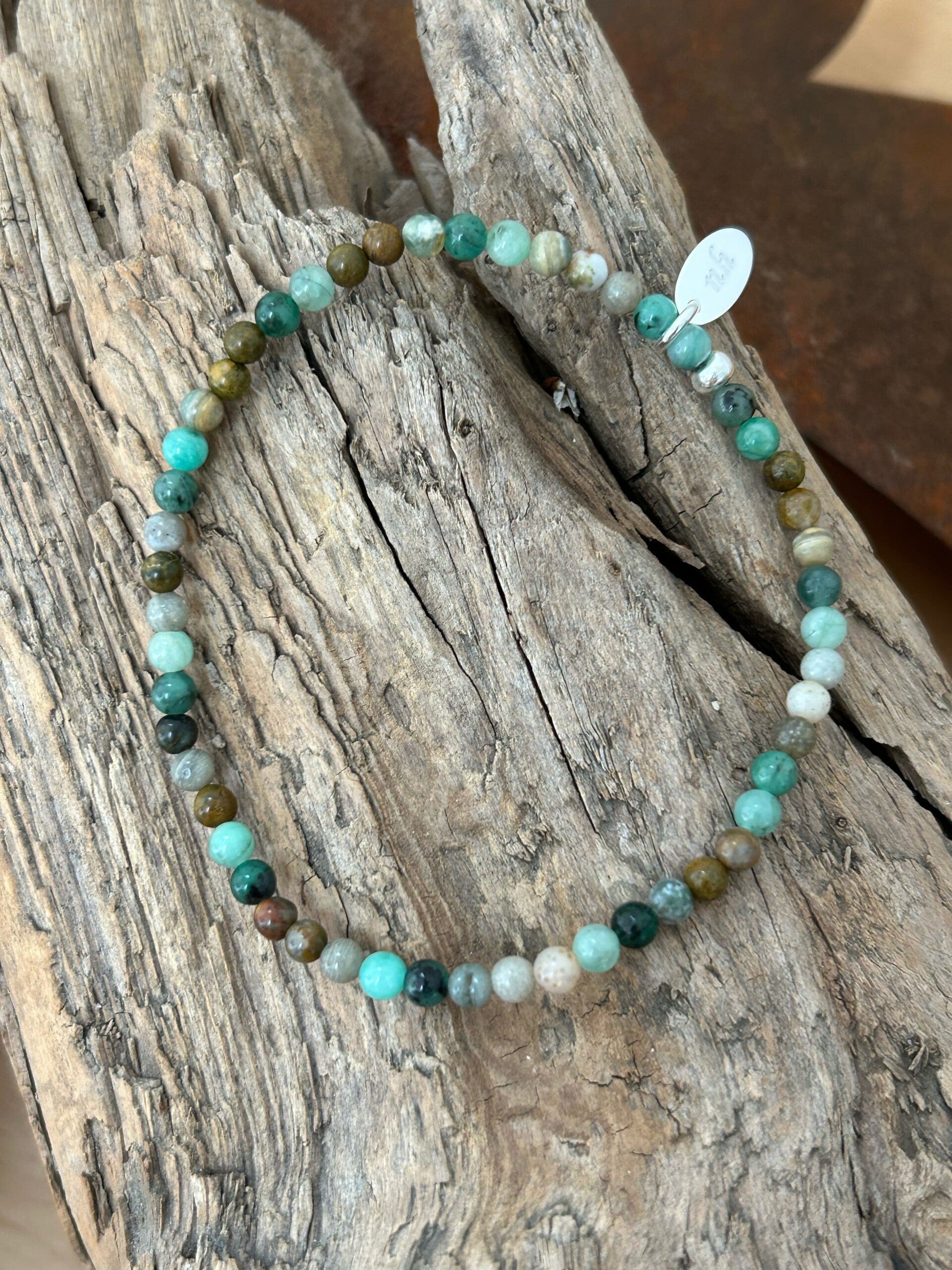 Armband - Ozean-Achat & Smaragd (A487)