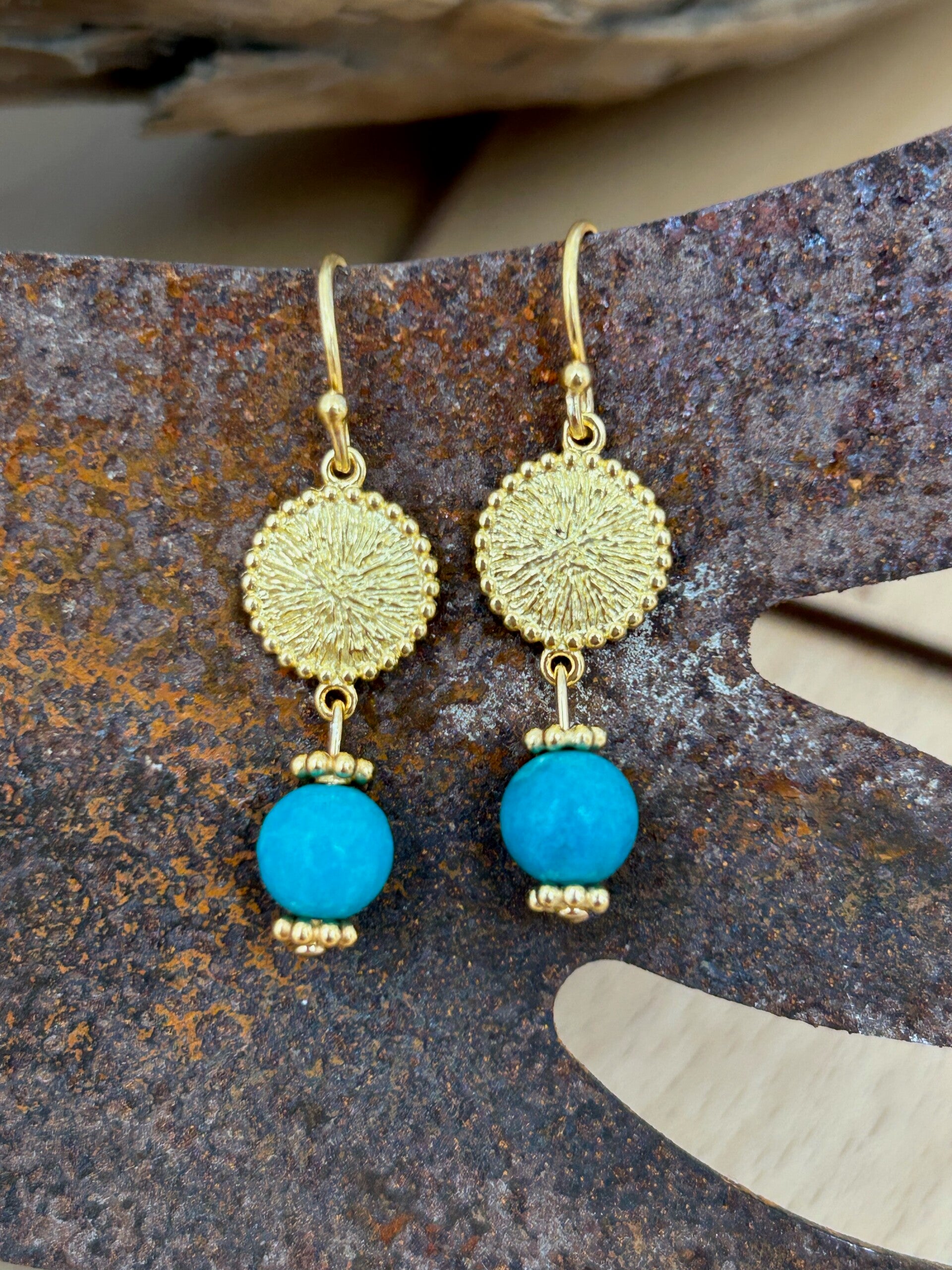 Ohrringe - Türkis Mongolei (O386)