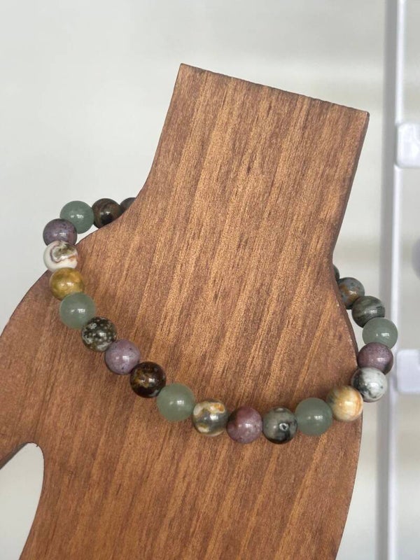 Armband - Aventurin-Quarz grün & Ozean-Achat (A896)