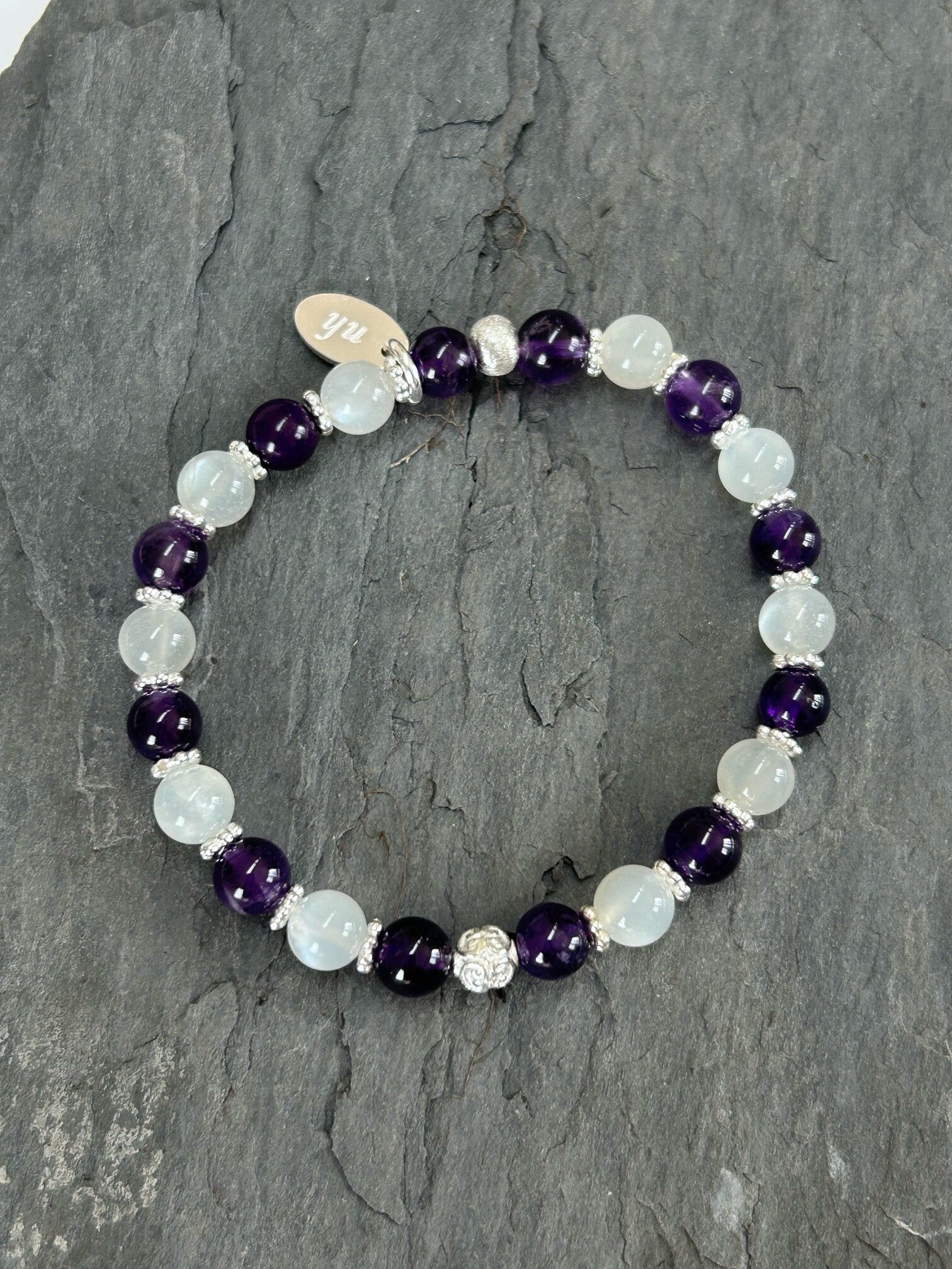 Armband - Amethyst & Mondstein (A541)