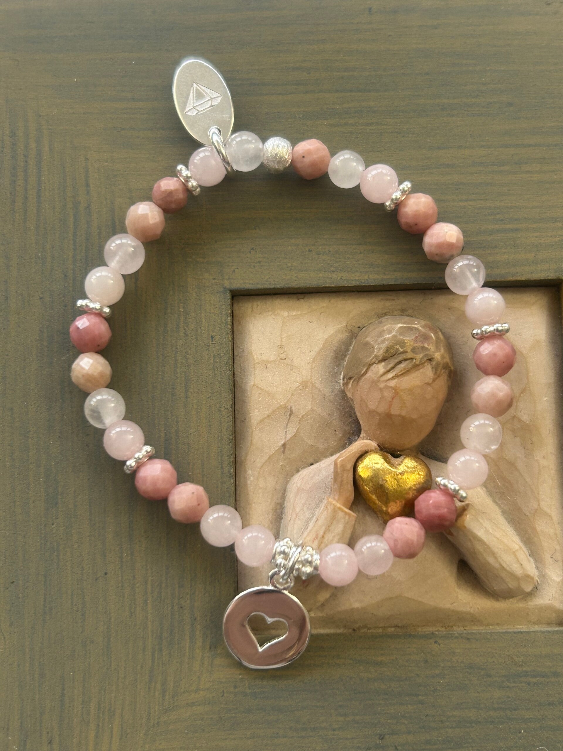 (Kinder-) Armband - Rhodonit & Rosenquarz (A808)