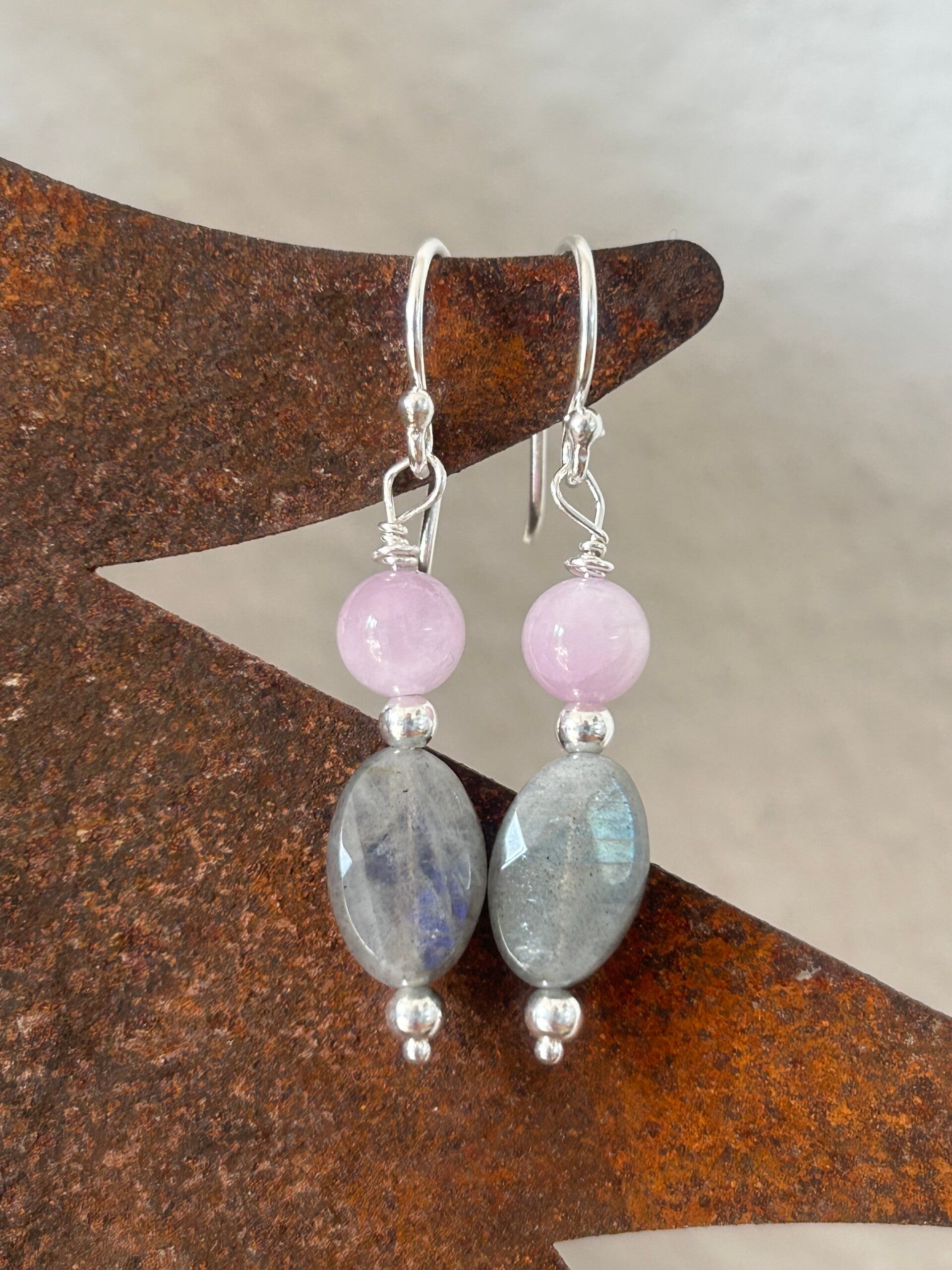 Ohrringe - Kunzit & Labradorit (O520)