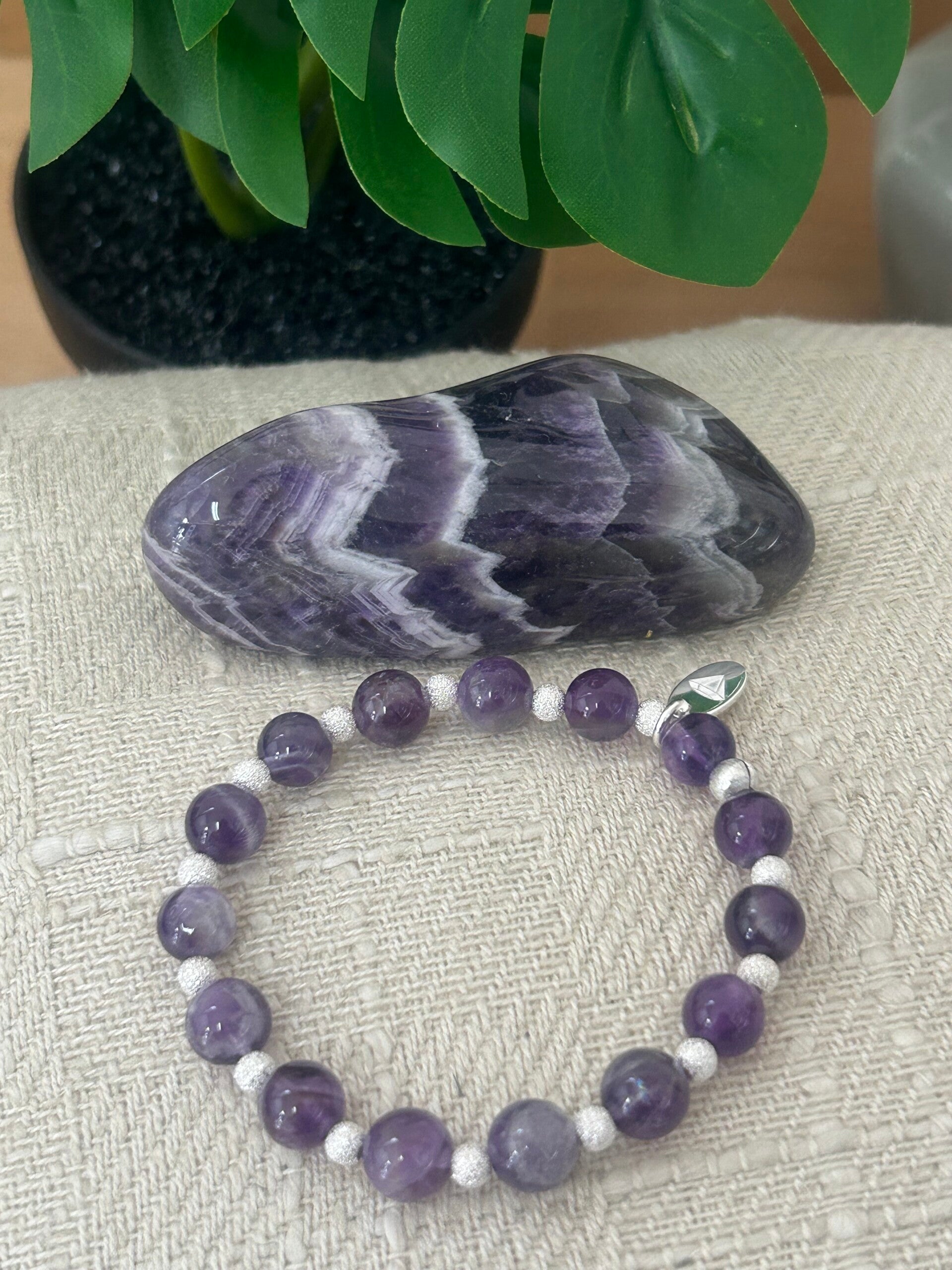 Armband - Amethyst-Quarz (Chevron) (A637)