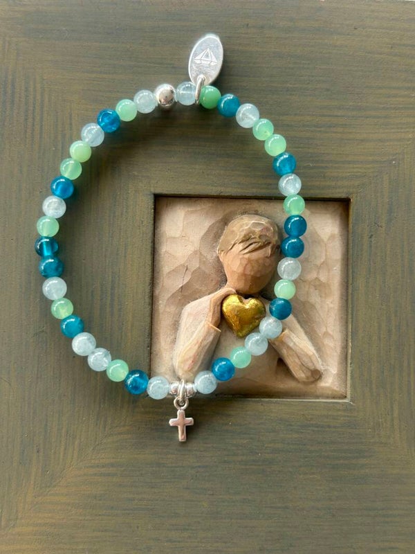 Armband - Apatit blau, Aquamarin & Chrysopras (A828)