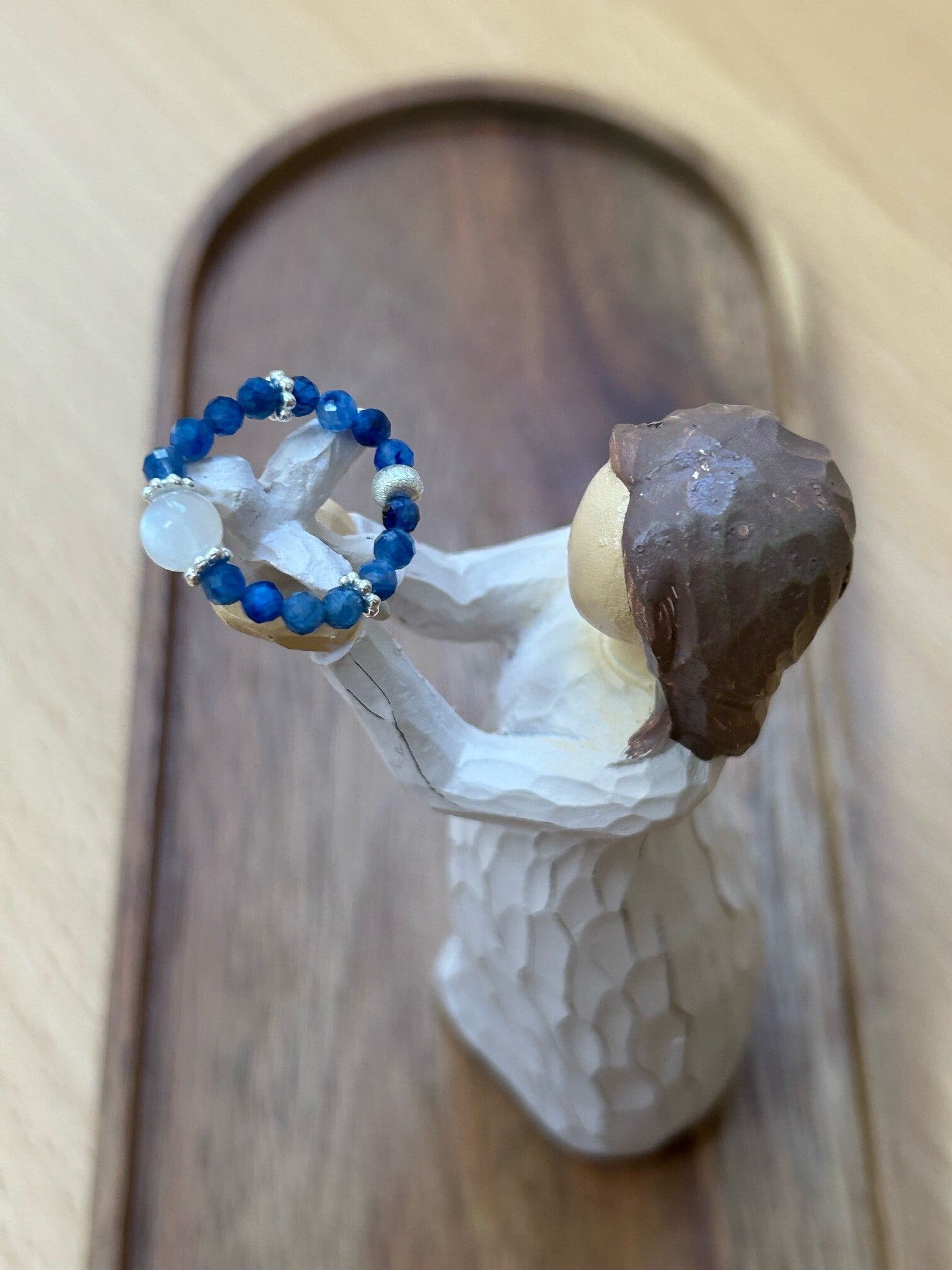 Fingerring - Kyanit / Mondstein weiss (R054)