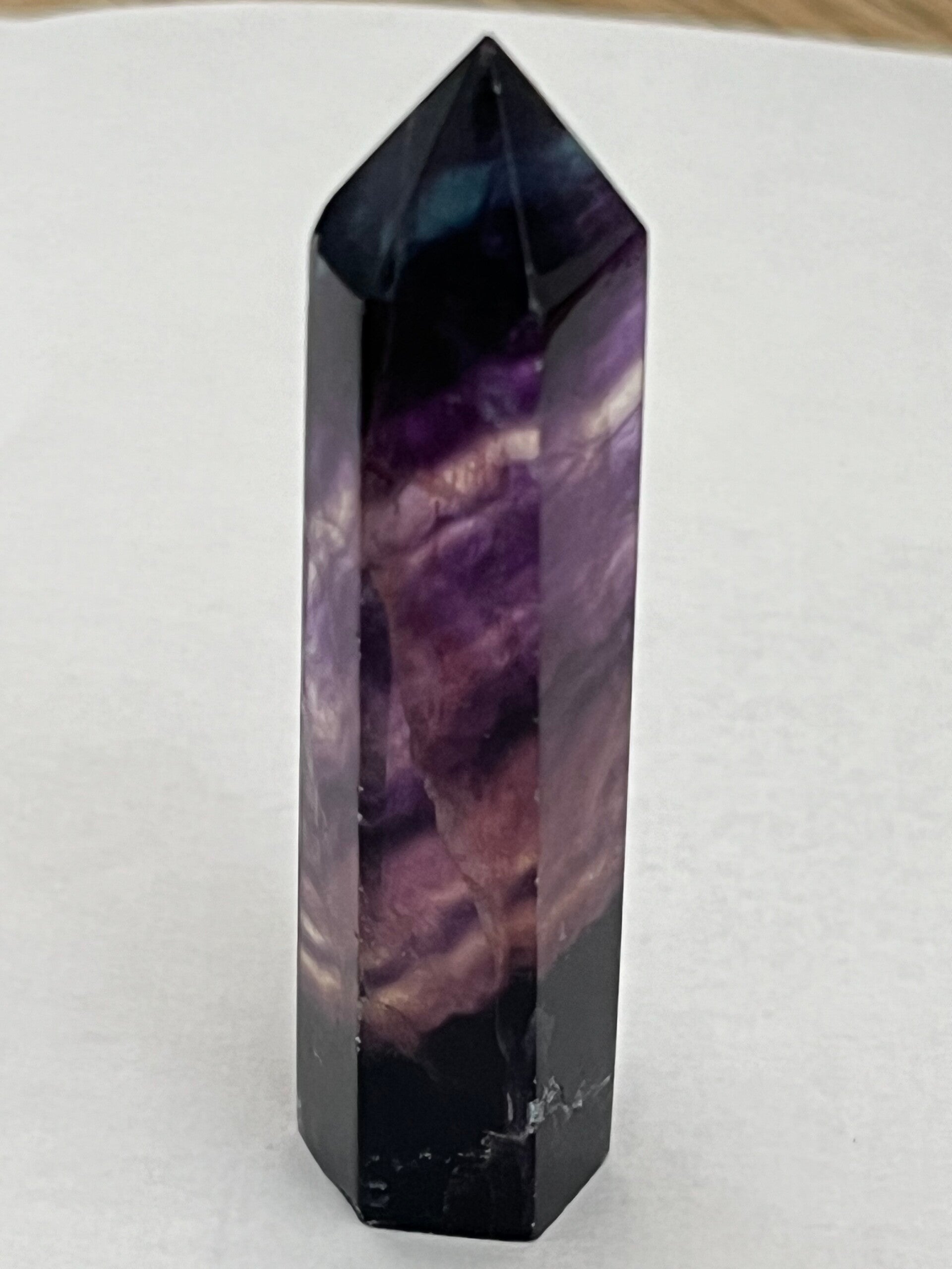 Fluorit Regenbogen - Steinspitze (Z039)