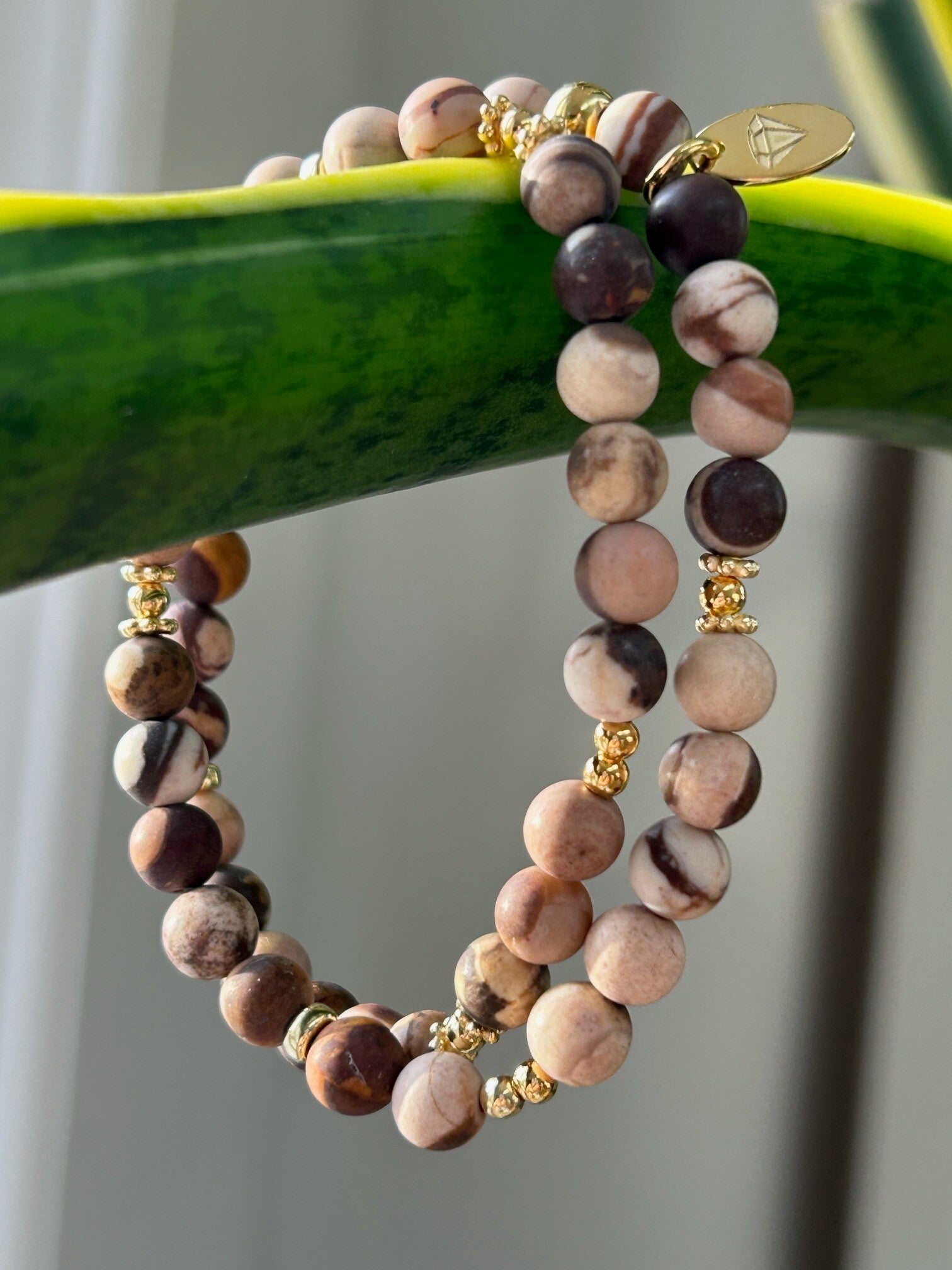 Armband (2-fach-Wickelarmband) - Zebra Jaspis (A428)