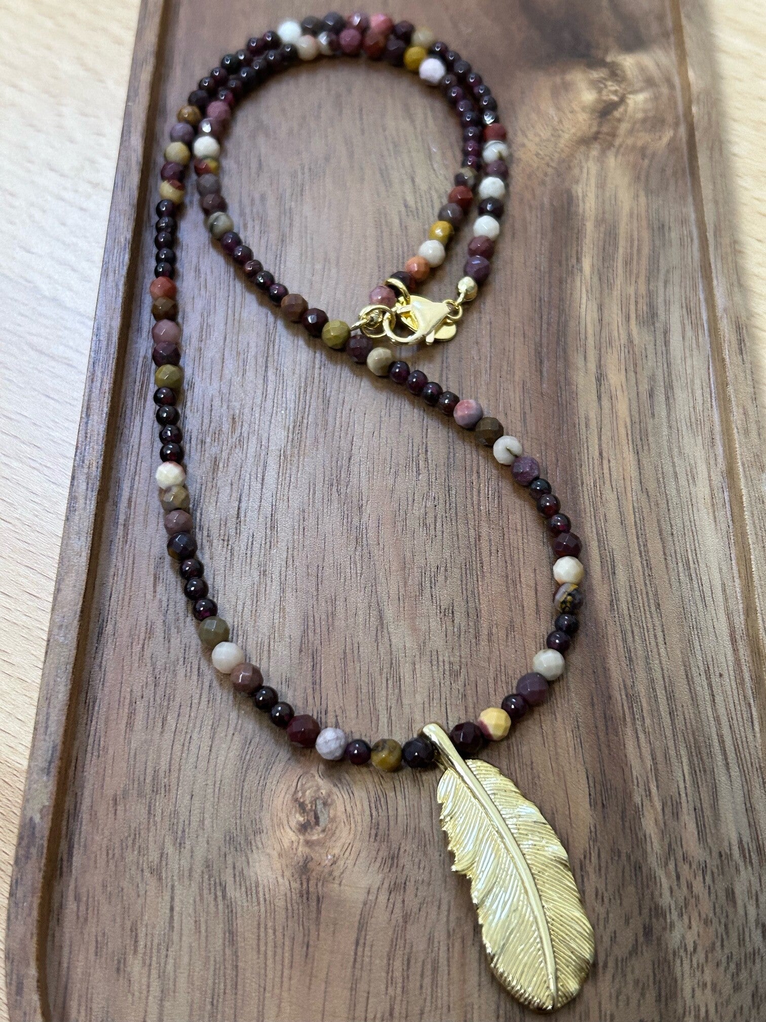 Halskette - Mookait / Granat (H264)