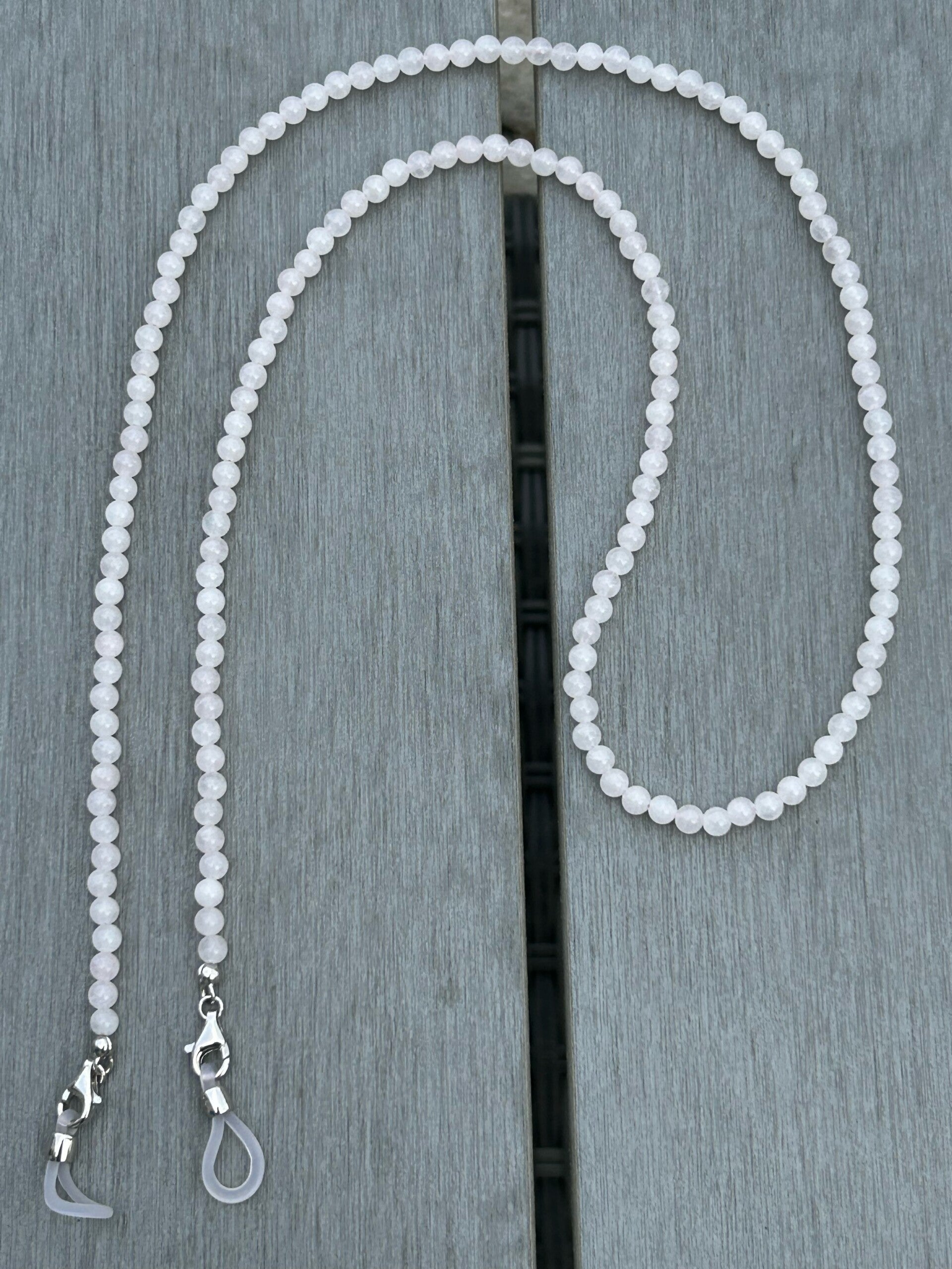 Brillenkette - Rosenquarz (B004)