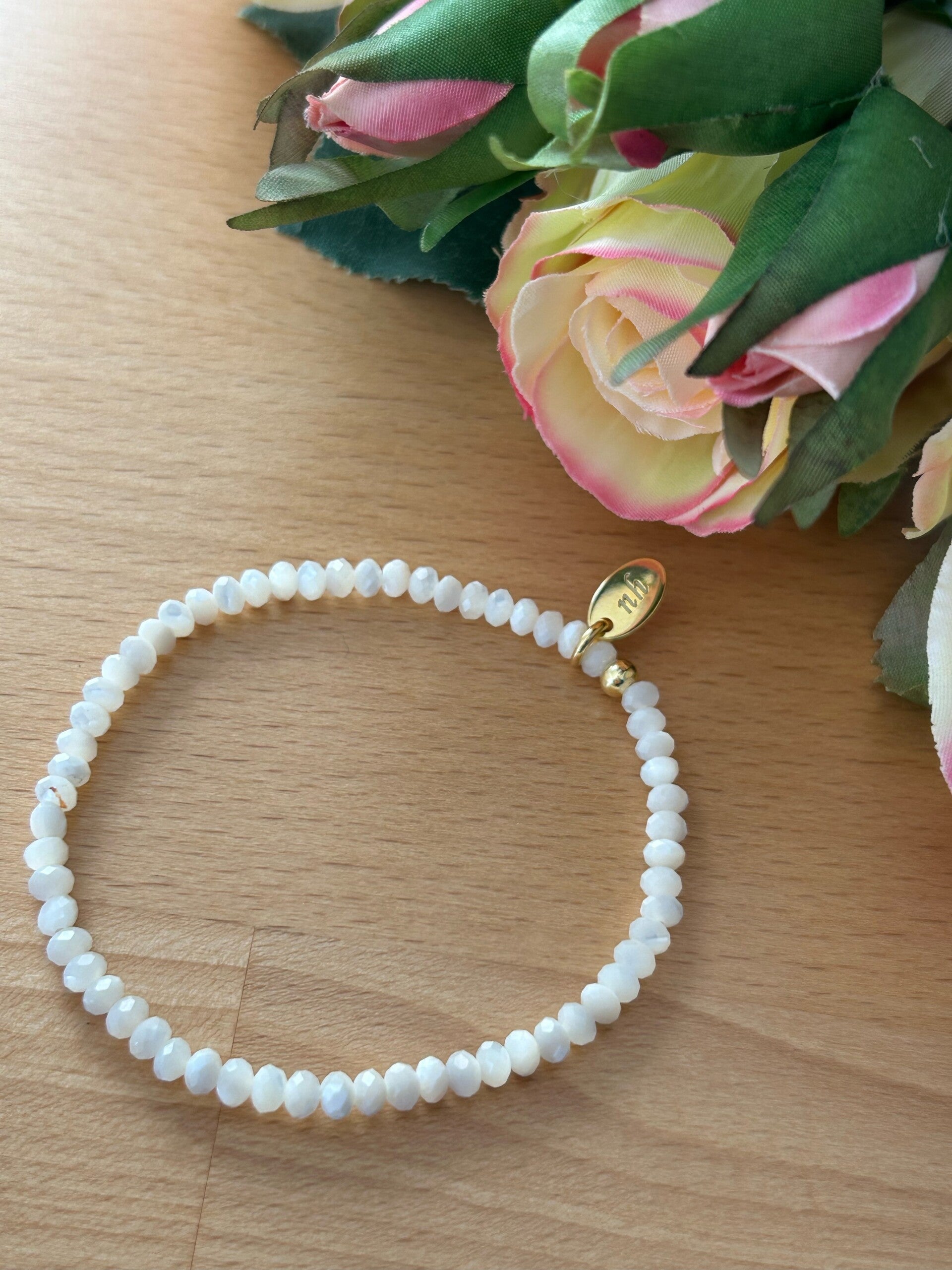 Armband - Perlmutt weiss (A402)