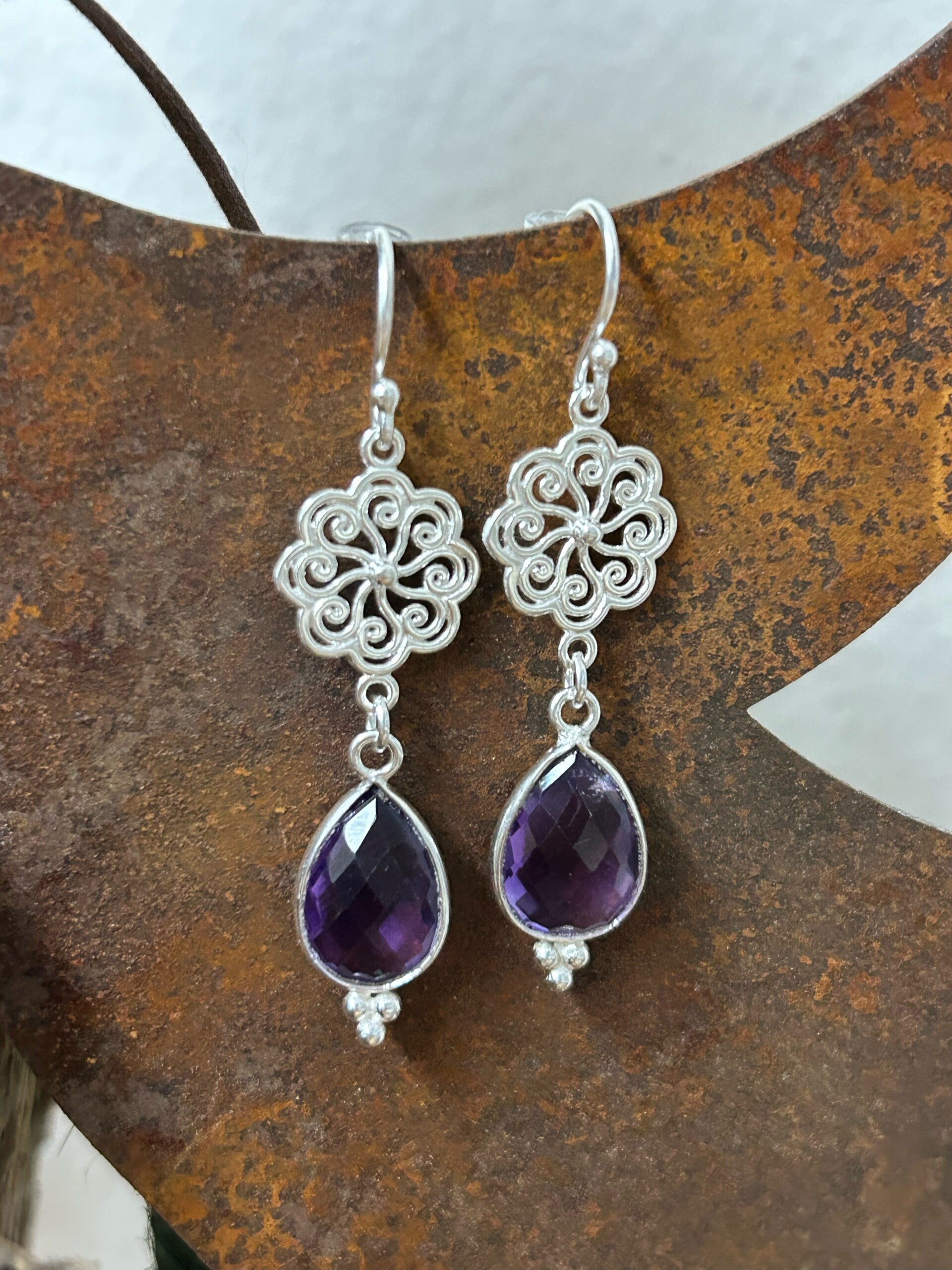 Ohrringe - Amethyst Tropfen (O335)
