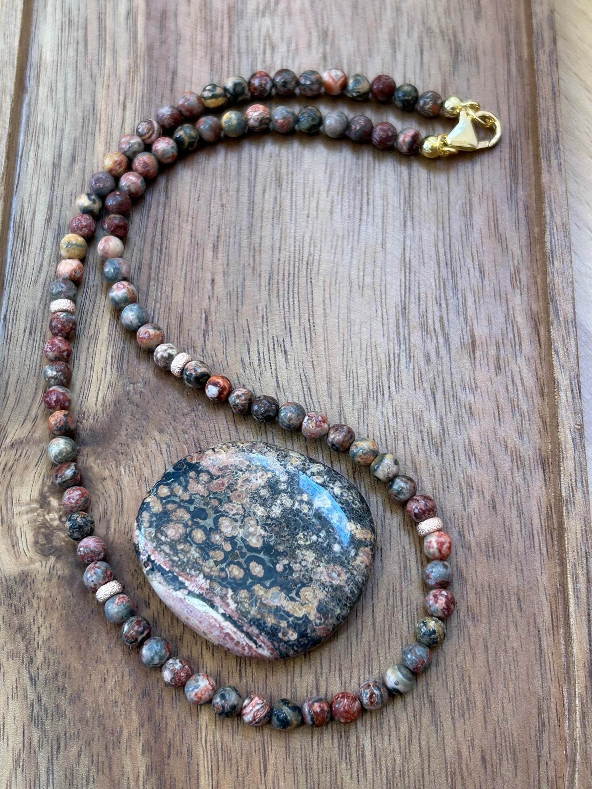 Halskette - Leopardenfell-Rhyolith (H284)