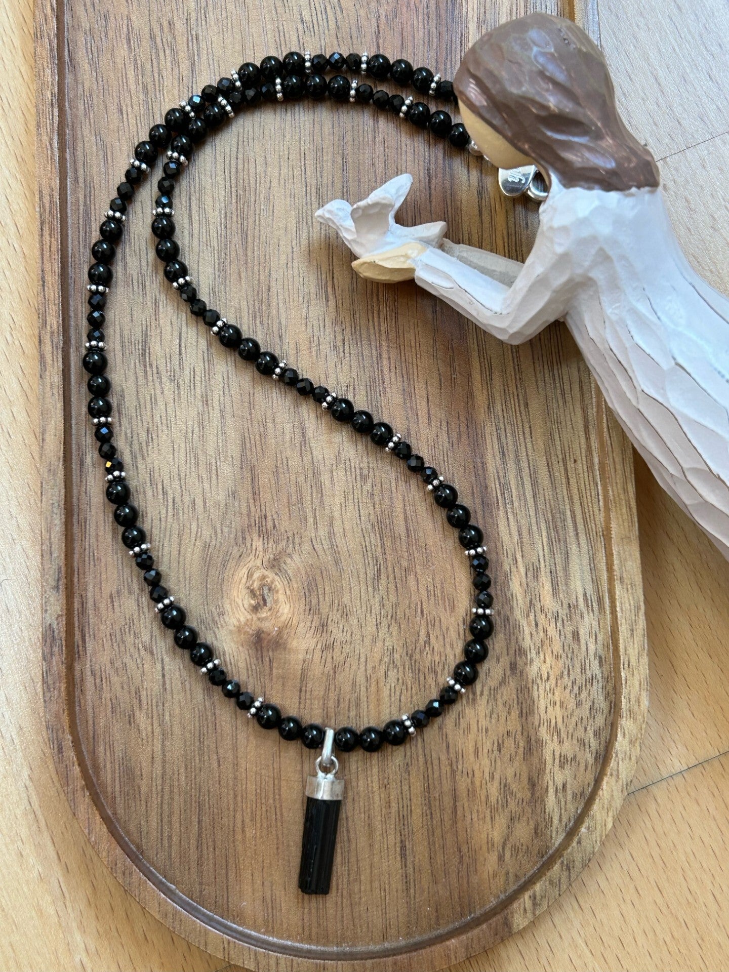 Halskette - Turmalin schwarz (Schörl) (H364) Einzelstück!