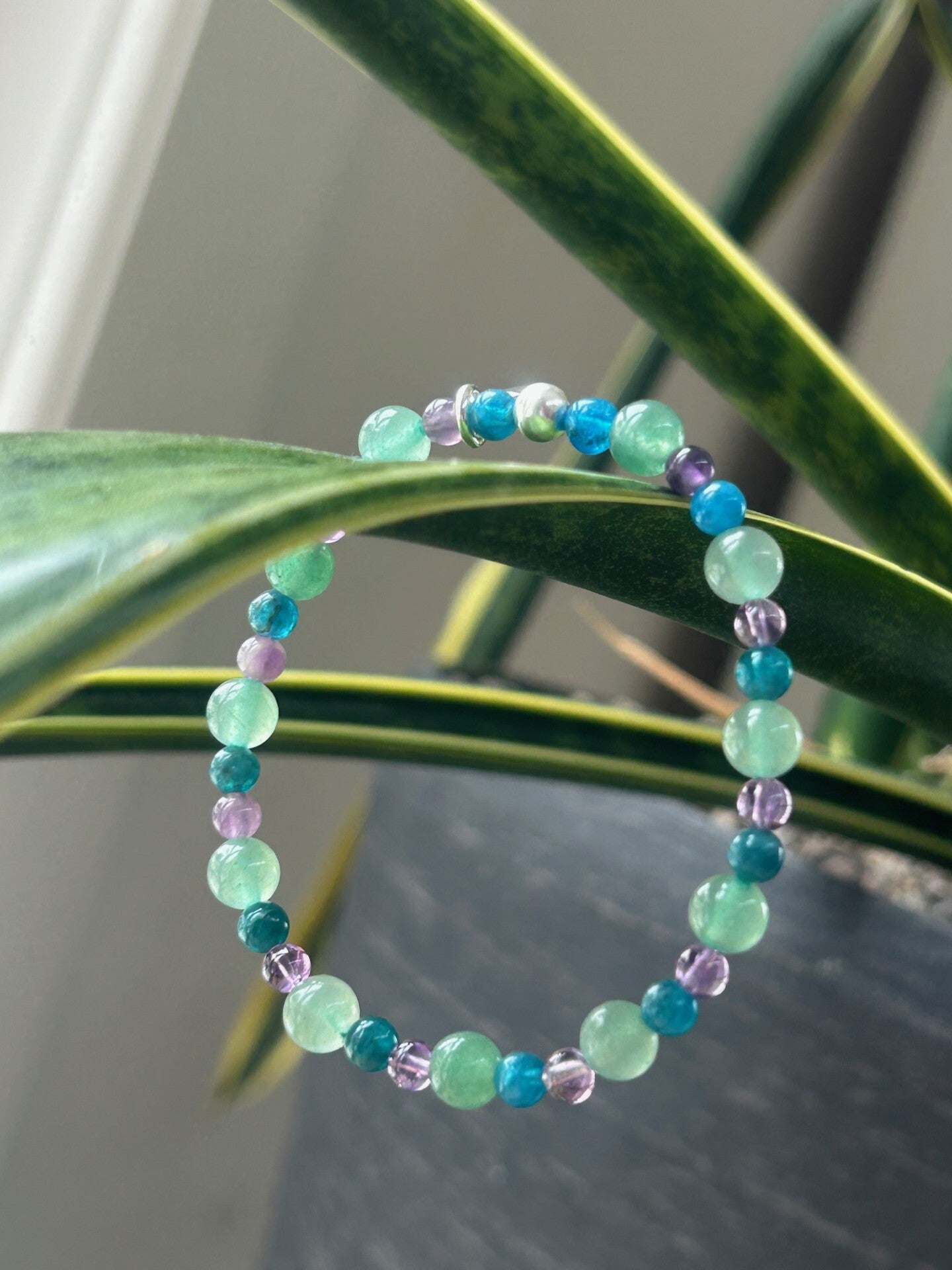 Armband - Amethyst, Apatit blau & Aventurin grün (A687)