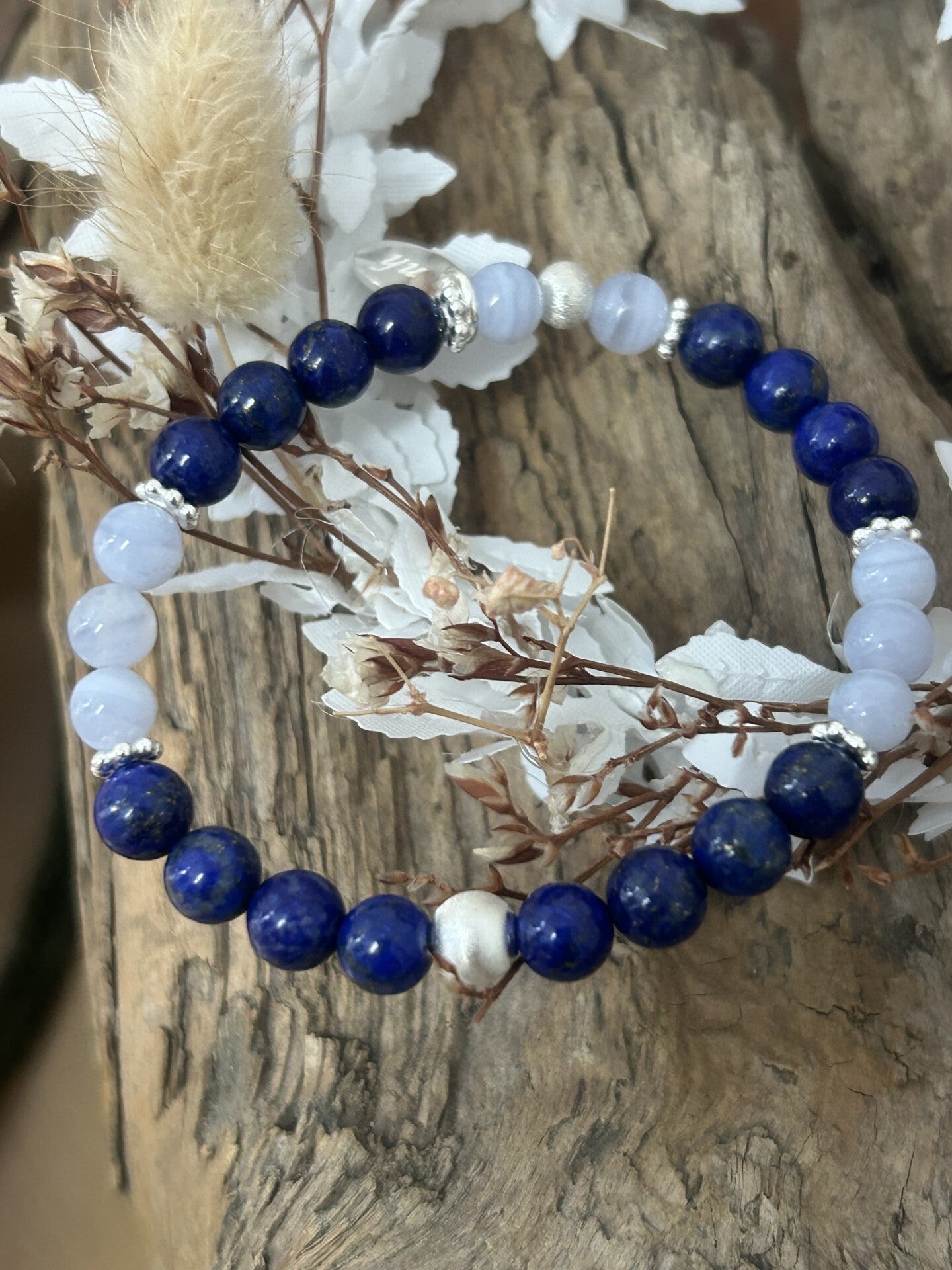 Armband - Chalcedon blau & Lapislazuli (A587)