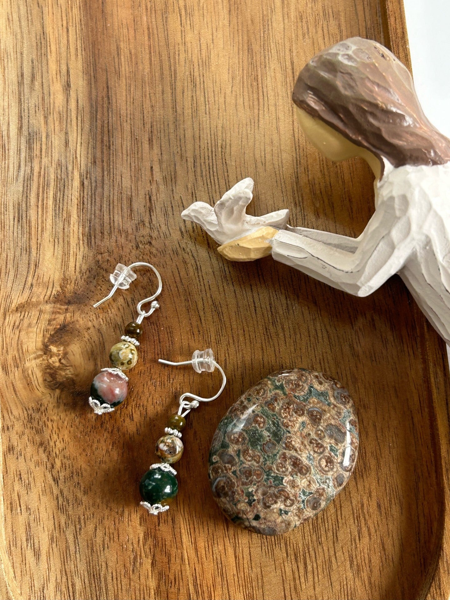 Ohrringe - Ozean-Achat (O395)