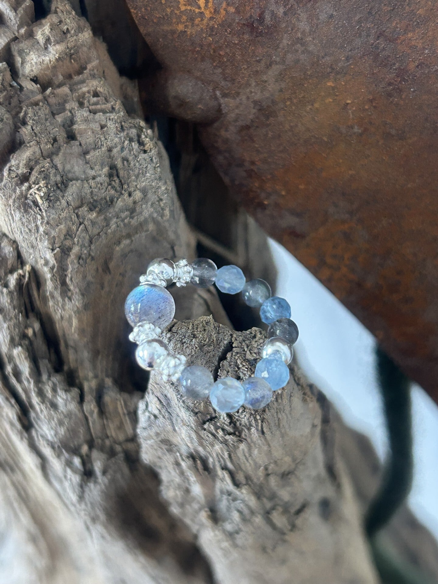 Fingerring - Aquamarin & Labradorit (R084)