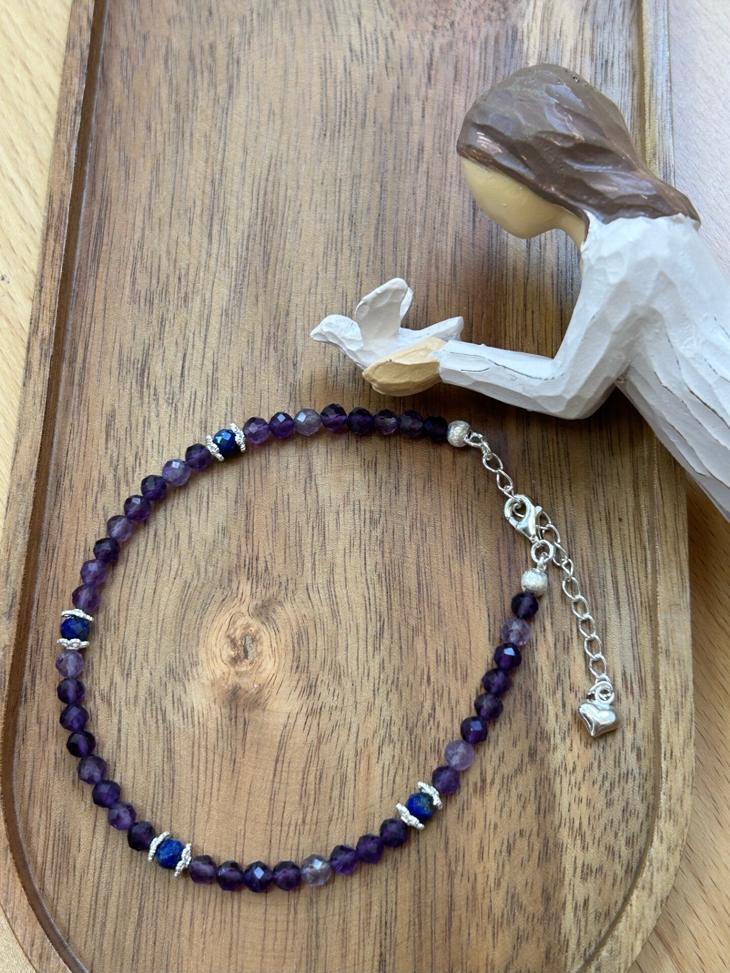 Fussketteli - Amethyst/Lapislazuli (F123)