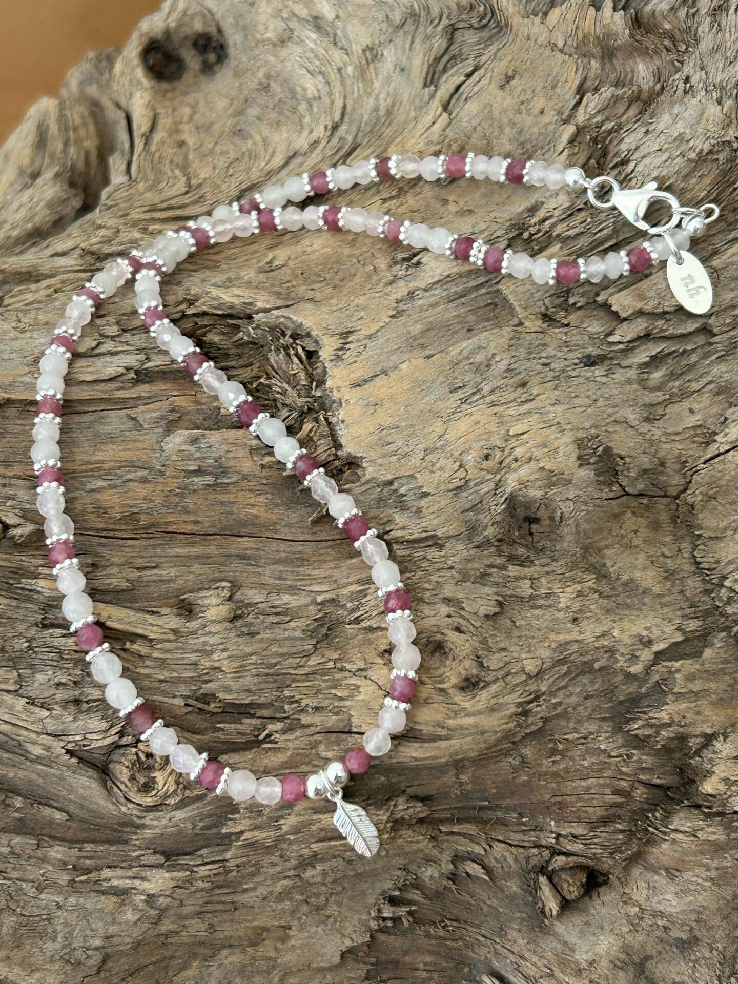 Halskette - Turmalin rosa / Rosenquarz (H327)