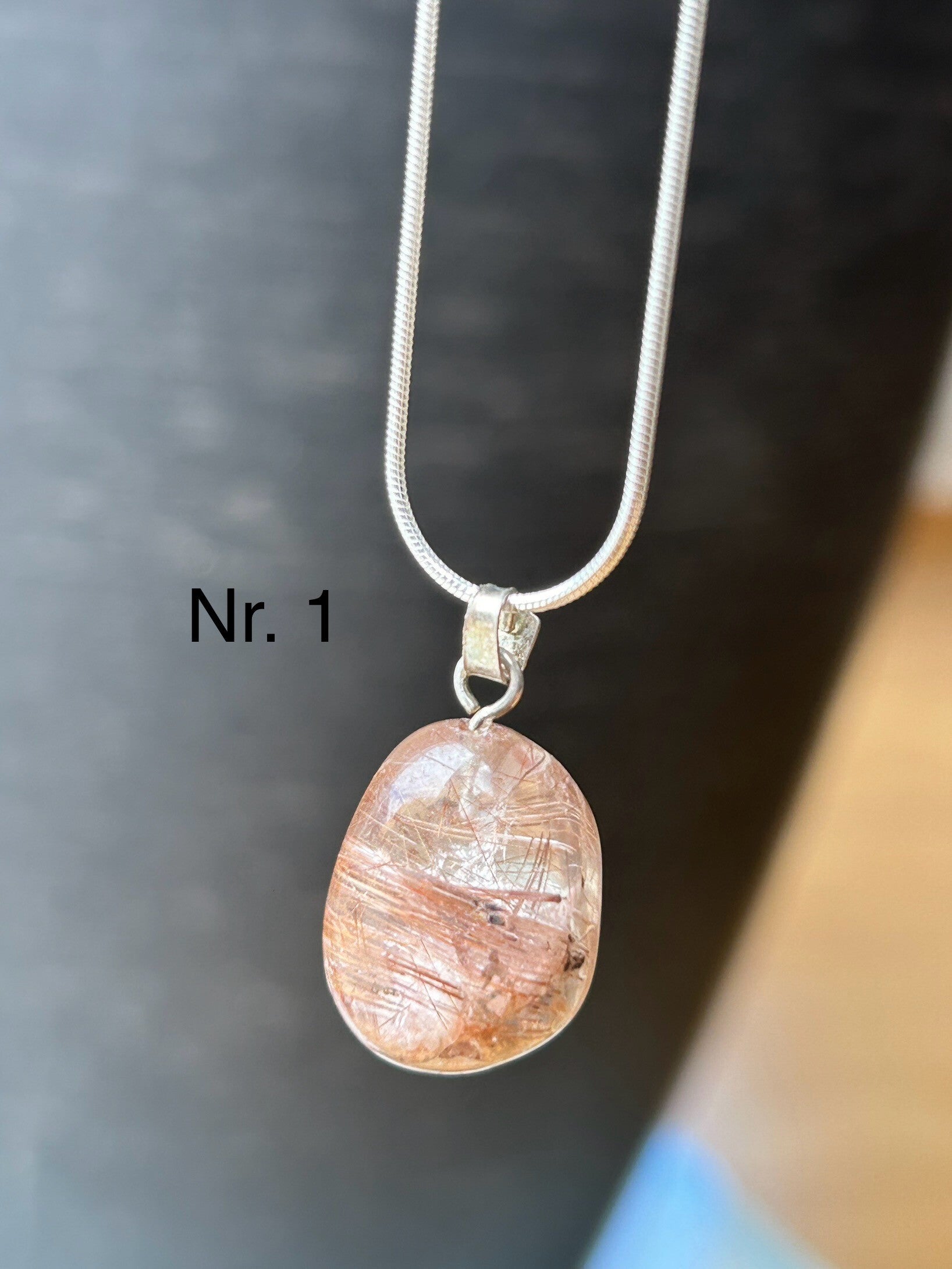 Halskette - Rutilquarz-Anhänger (H346)