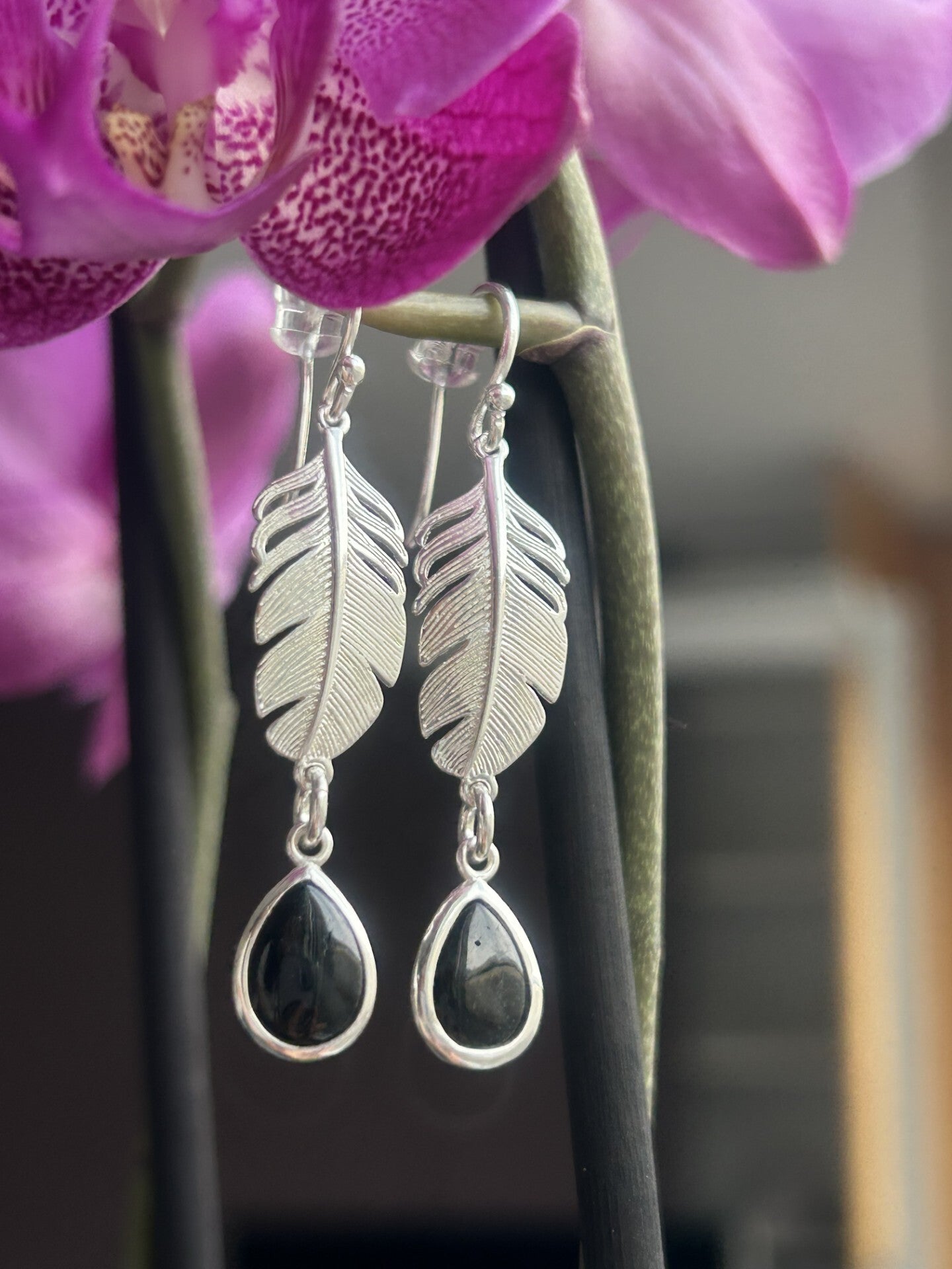 Ohrringe - Turmalin schwarz (Schörl) (O541)