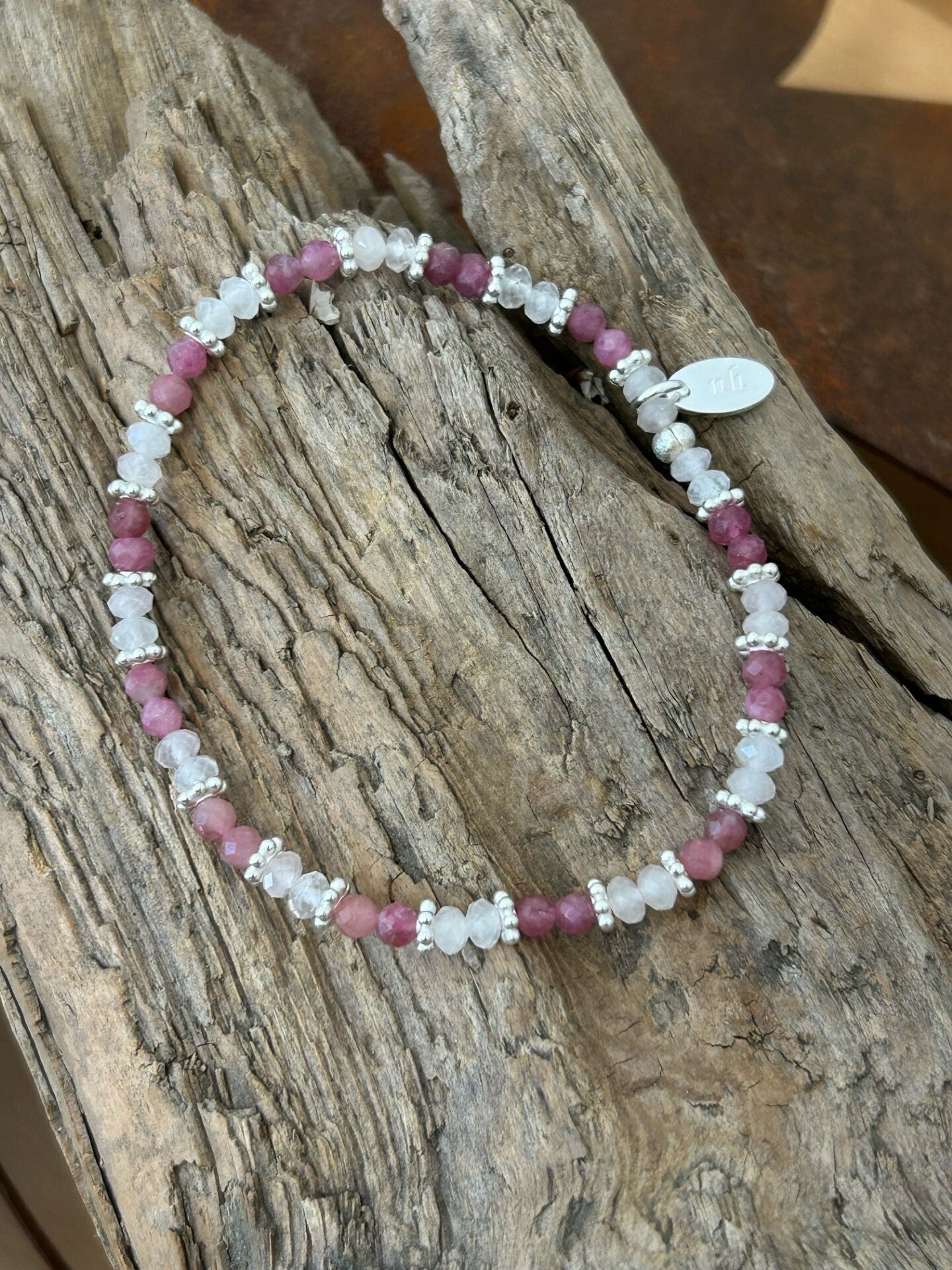 Armband - Turmalin rosa / Rosenquarz (A465)