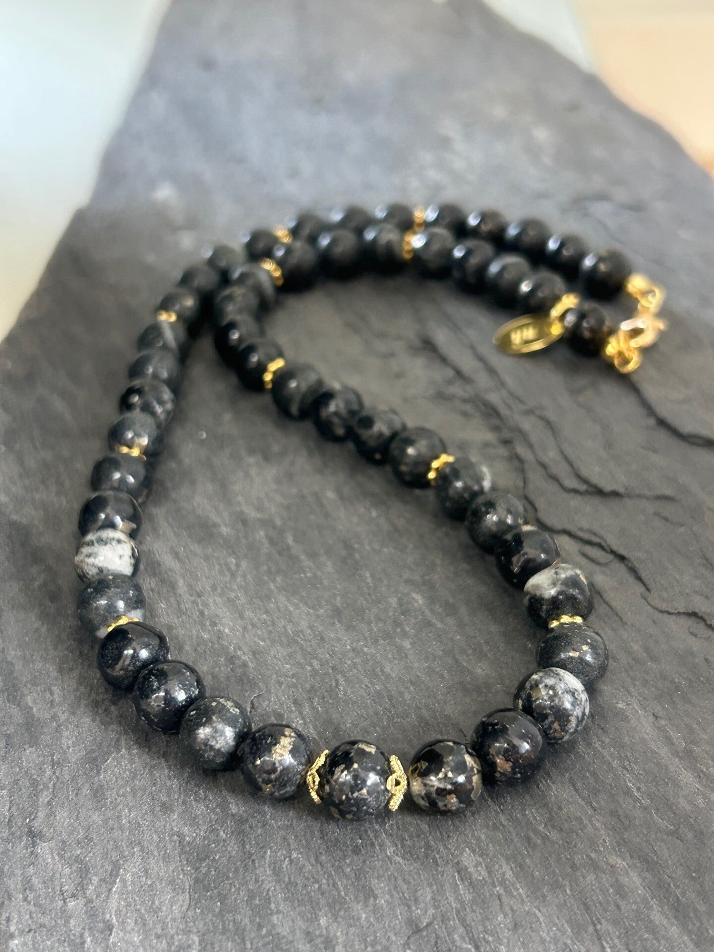 Halskette - Pyrit-Schiefer (Schweiz) (H490)