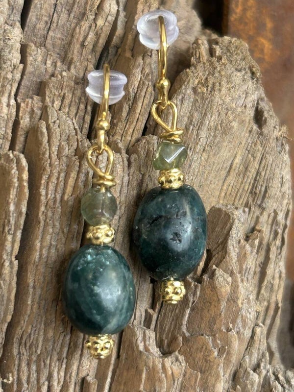 Ohrringe - Apatit blau & grün (O561)