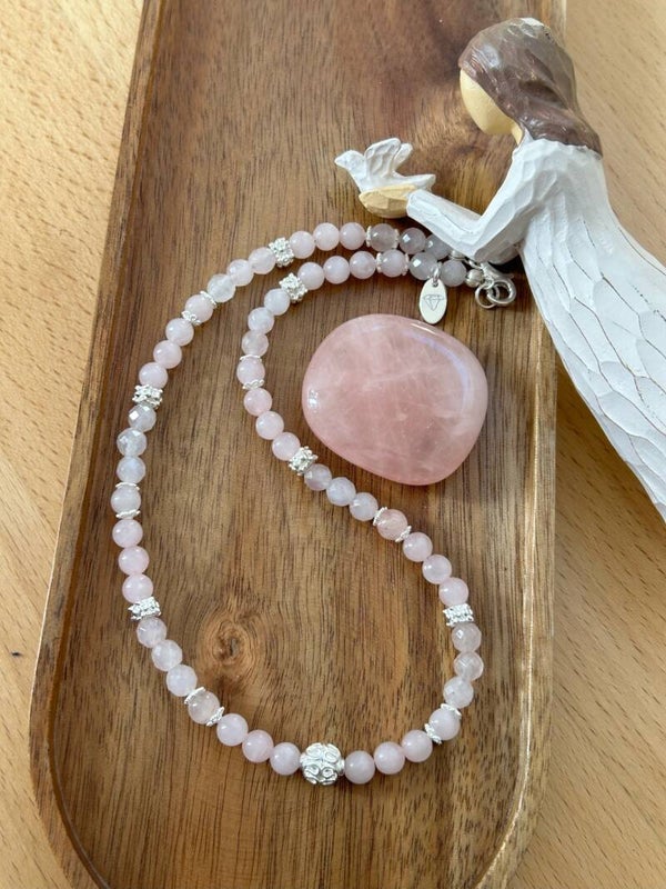 Halskette - Rosenquarz-Liebe (H292)