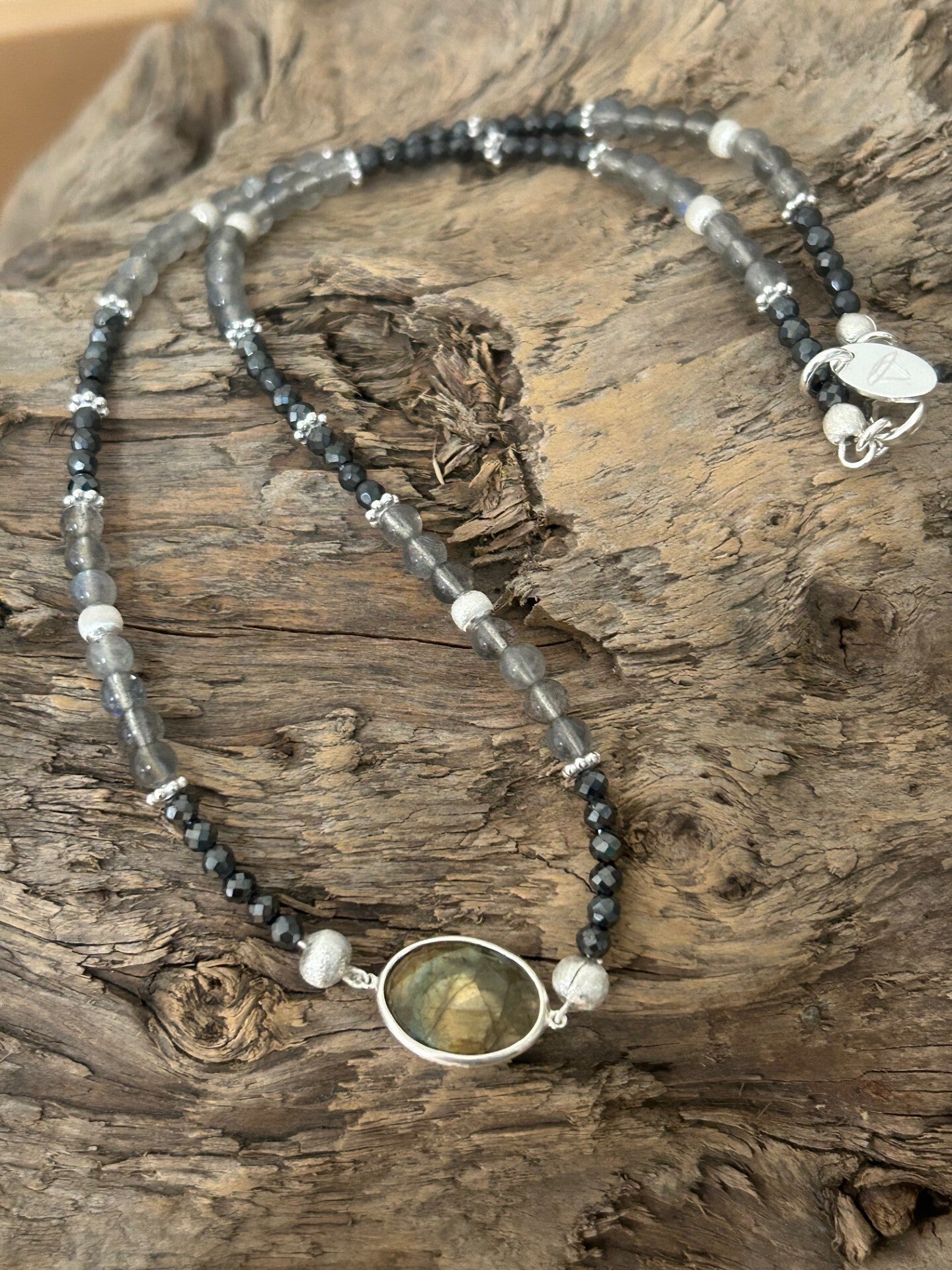 Halskette - Labradorit & Hämatit (H405)