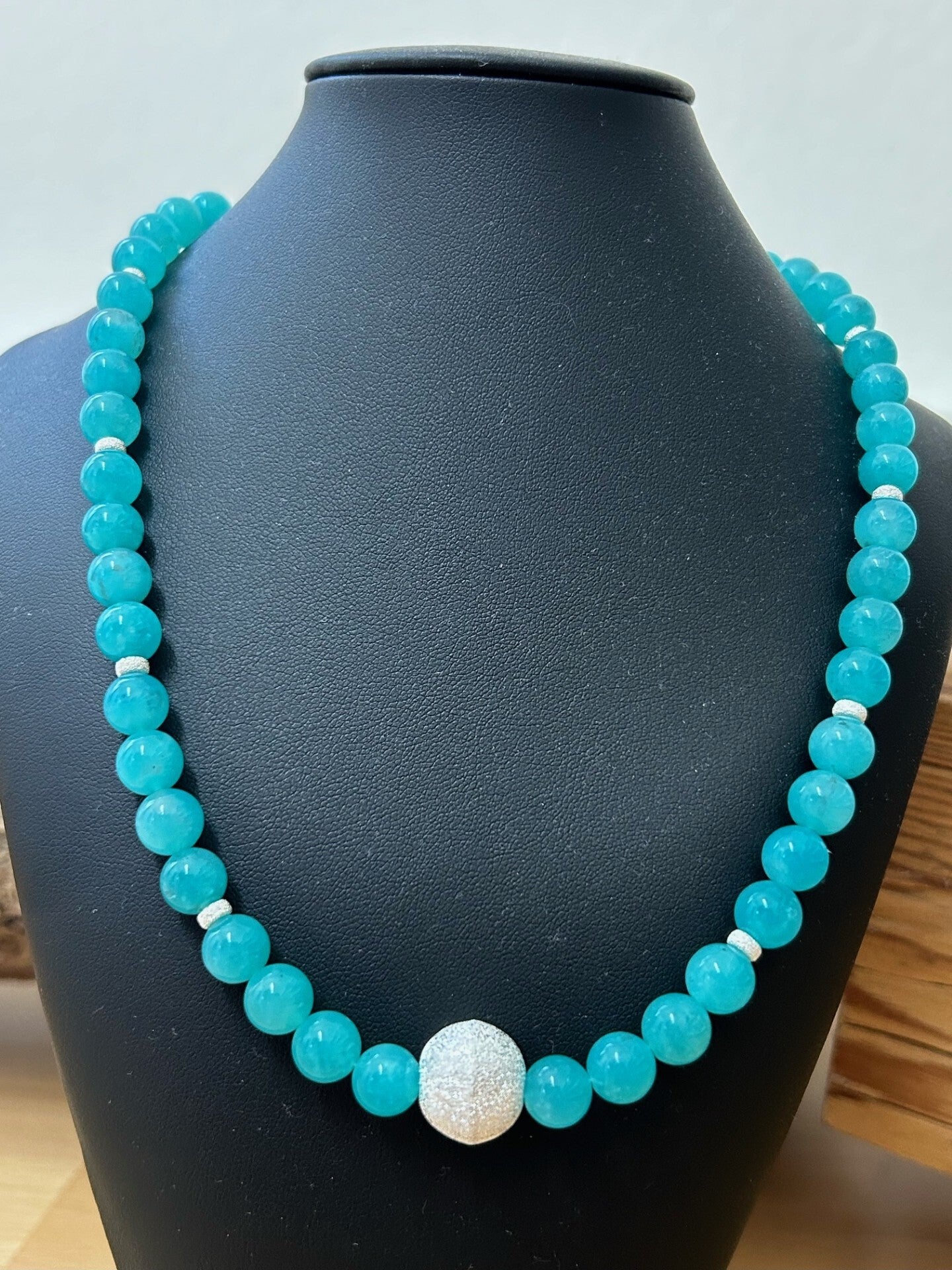 Halskette - Amazonit (USA AAA-Qualität) (H367) Einzelstück!